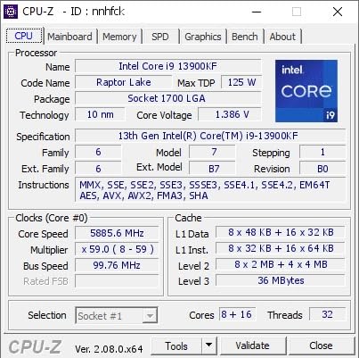 Intel Core i9-13900KF Desktop Processor 24 cores (8 P-cores + 16 E-cores) 36M Cache, up to 5.8 GHz - Customer Photo 1