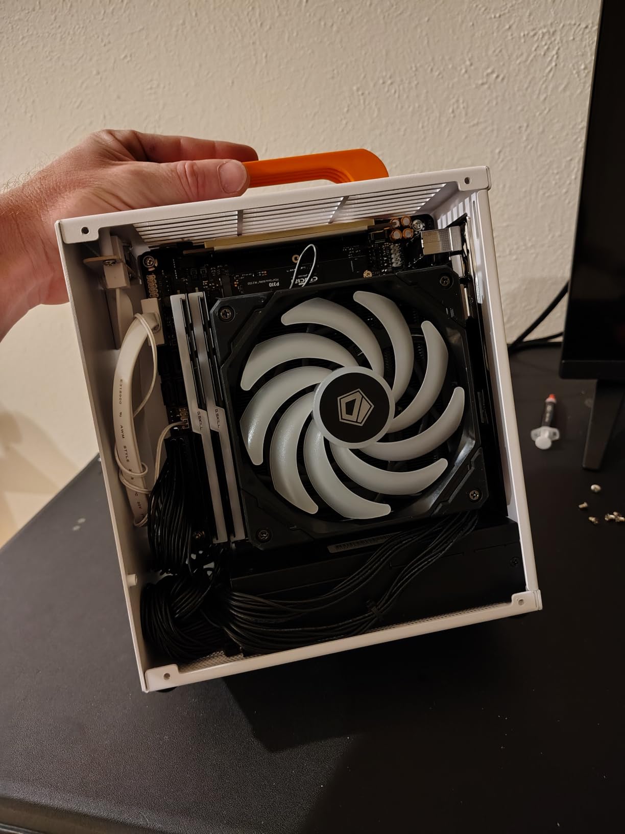 ID-COOLING IS-55 Black CPU Cooler Low Profile 57mm Height CPU Air Cooler 5 Heatpipes 120x120x15mm Slim Fan Customer Review ID-COOLING IS-55 Black CPU Cooler Low Profile 57mm Height CPU Air Cooler 5 Heatpipes 120x120x15mm Slim Fan - Customer Photo 2