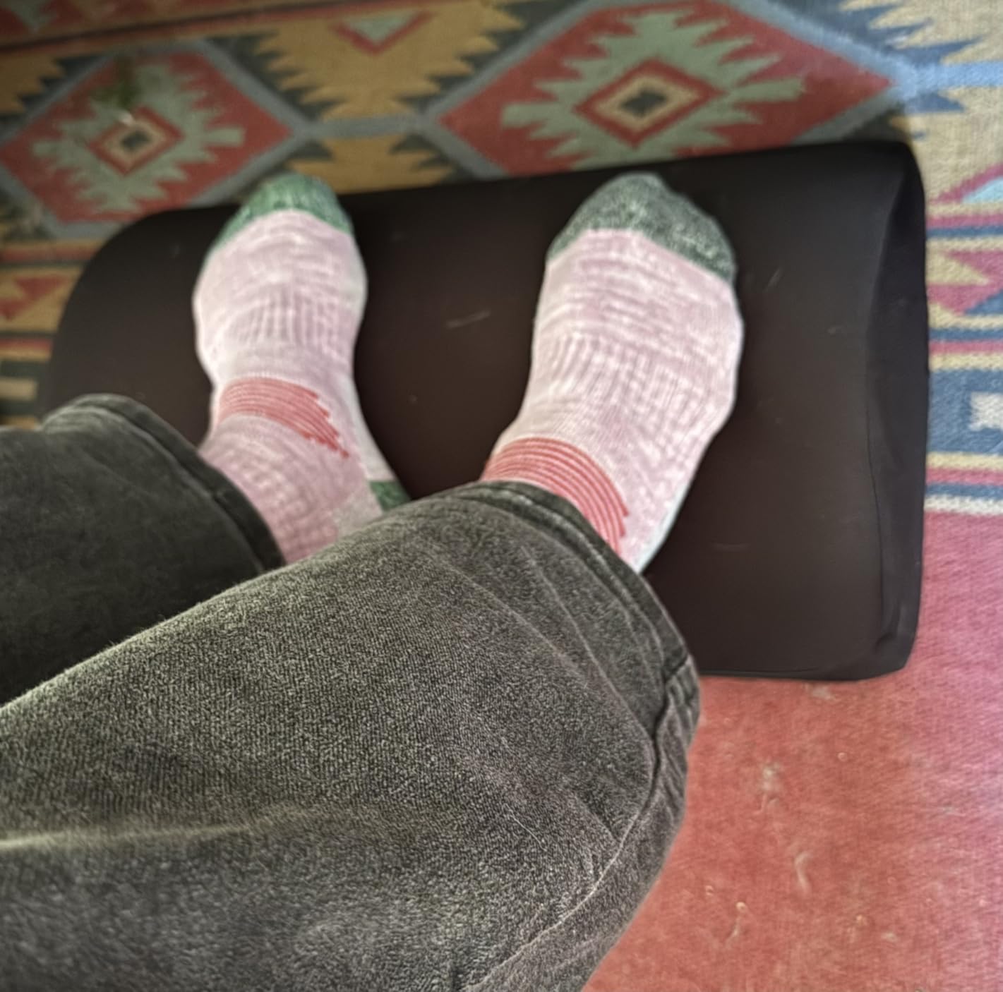 BlissTrends Foot Rest for Under Desk at Work-Versatile Foot Stool with Washable Cover-Comfortable Footrest with 2 Adjustable Heights for Car,Home and Office to Relieve Back,Lumbar,Knee Pain-Black - Customer Photo 5