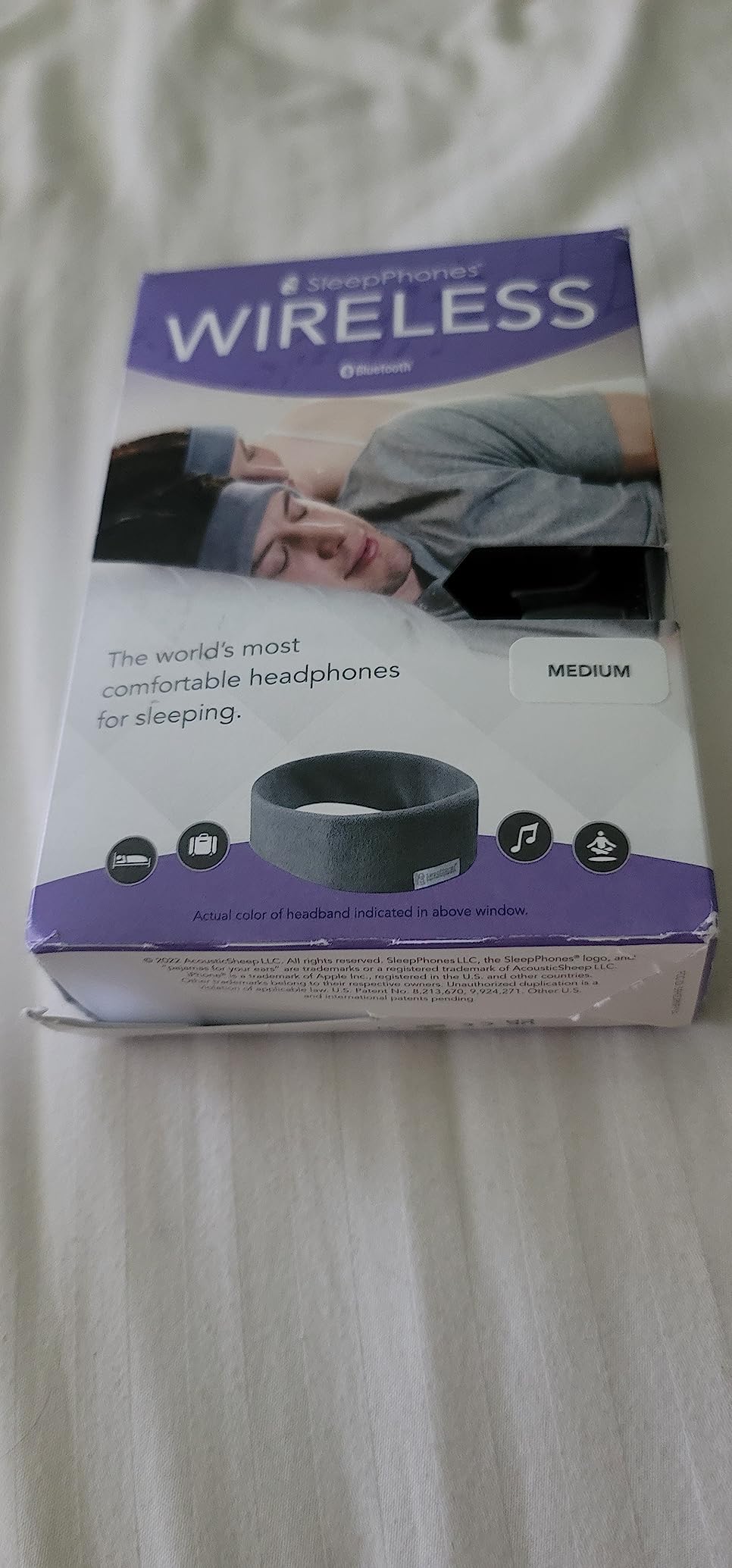 SleepPhones Wireless Sleep Headphones by AcousticSheep V8 | 24-Hour Battery | Original and Most Comfortable Bluetooth Headphones for Sleeping (Medium, Nighttide Navy Breeze) - Customer Photo 4