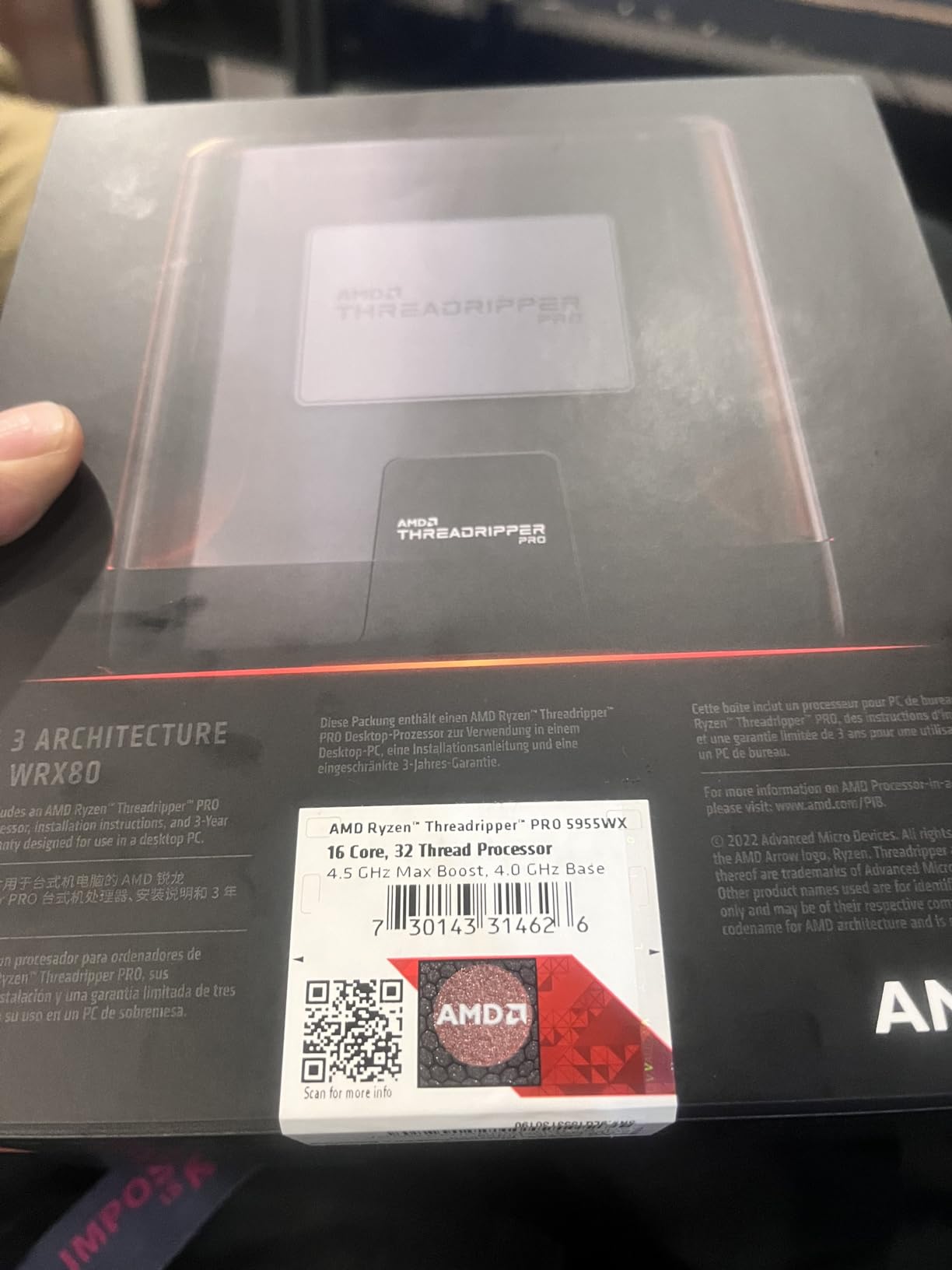 AMD Ryzen Threadripper PRO 5955WX, 16-core, 32-Thread Desktop Processor Customer Review AMD Ryzen Threadripper PRO 5955WX, 16-core, 32-Thread Desktop Processor - Customer Photo 2