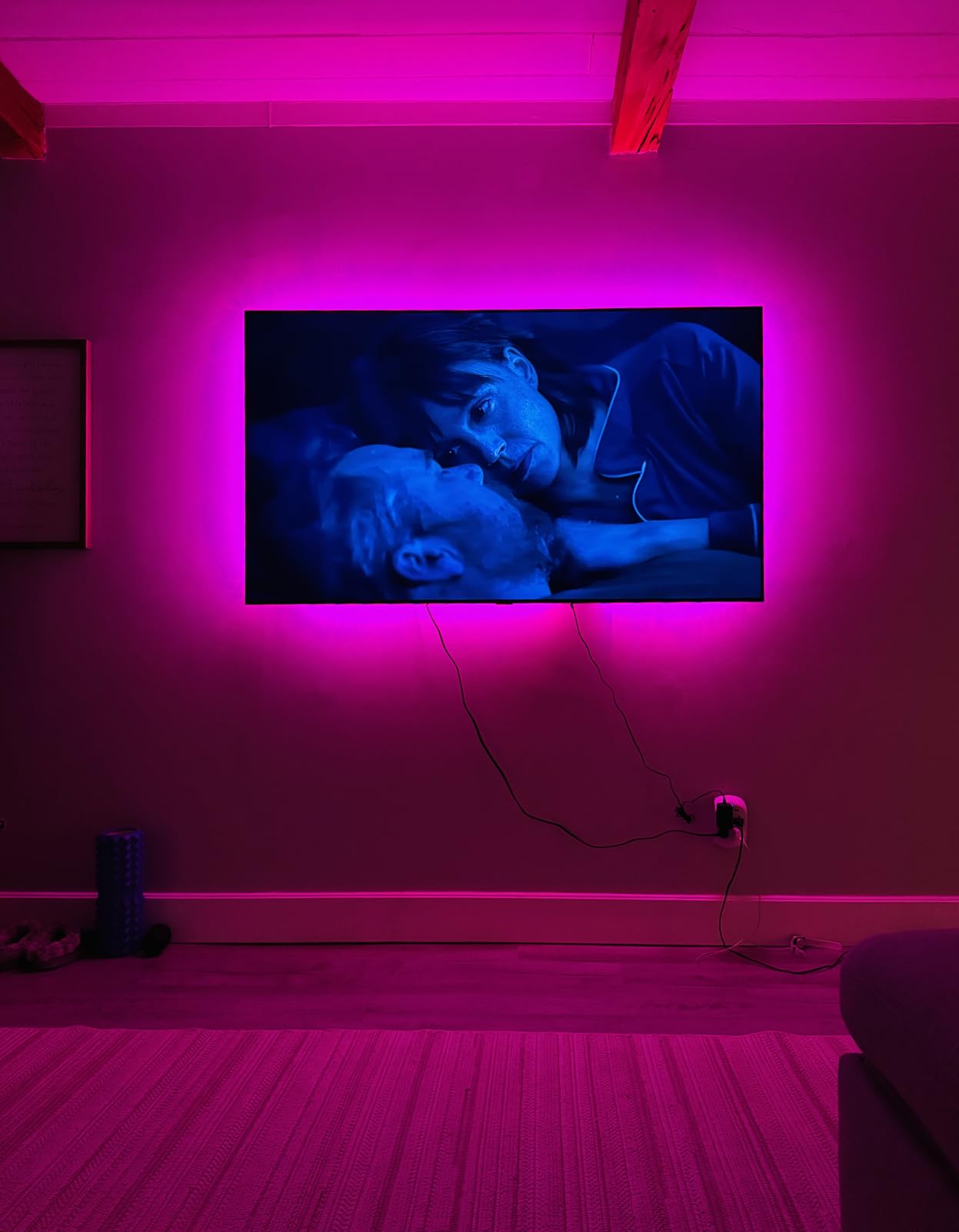 Govee TV LED Backlight, RGBIC Smart LED Strip Lights for 55-65 Inch TVs, Bluetooth and Wi-Fi APP Control, Works with Alexa & Google Assistant, Music Sync, 99+ Scene Modes, Adapter - Customer Photo 2