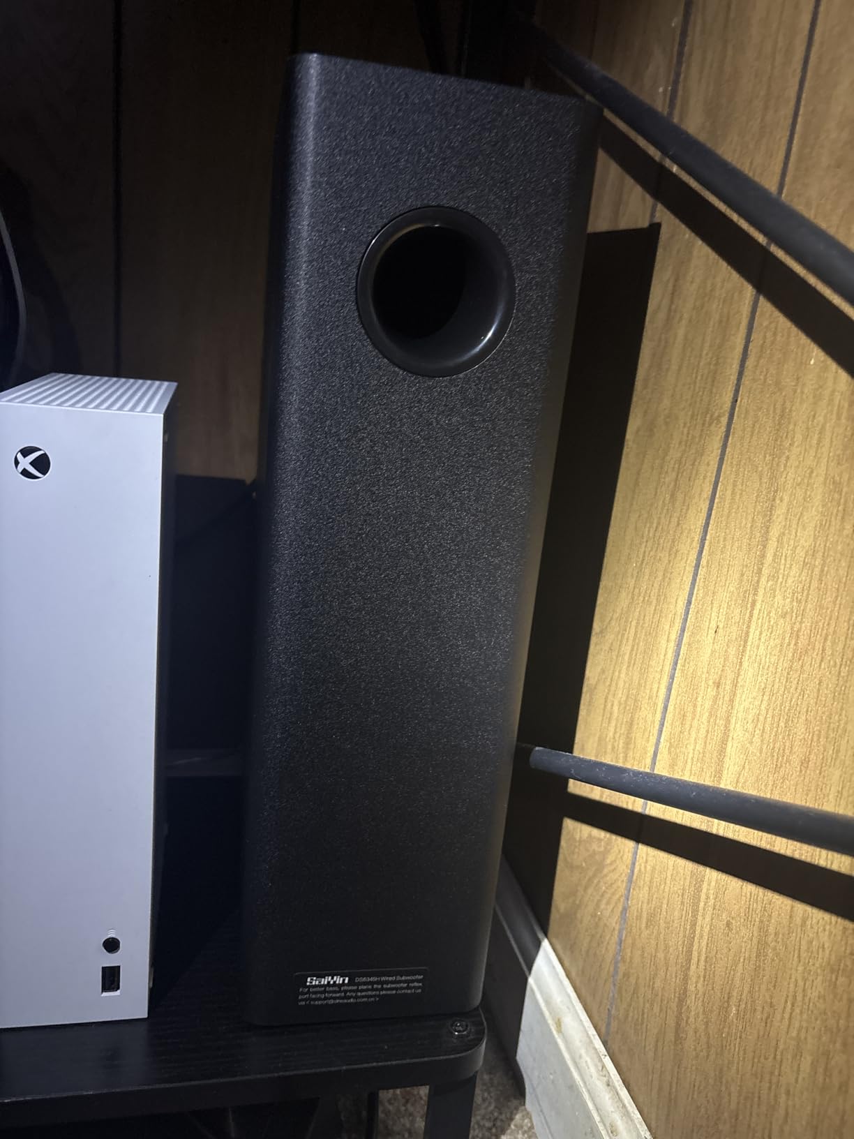 Saiyin Sound Bar for Smart TV with Subwoofer, 2.1 Deep Bass 100W Soundbar TV Speaker Home Theater Surround System PC Gaming Bluetooth/AUX/Optical Connection, Wall Mountable 17-inch - Customer Photo 5