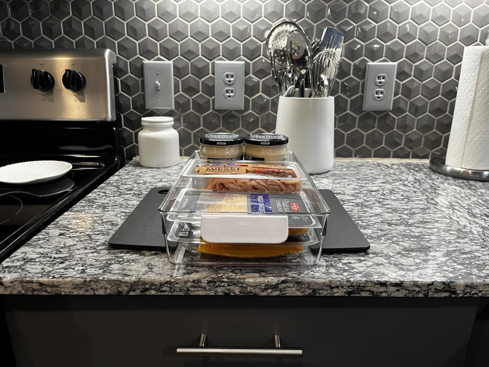 OXO Good Grips Fridge Organization Bin 8 in x 14 in - for Cheese, Meat, Fish and More - Customer Photo 2