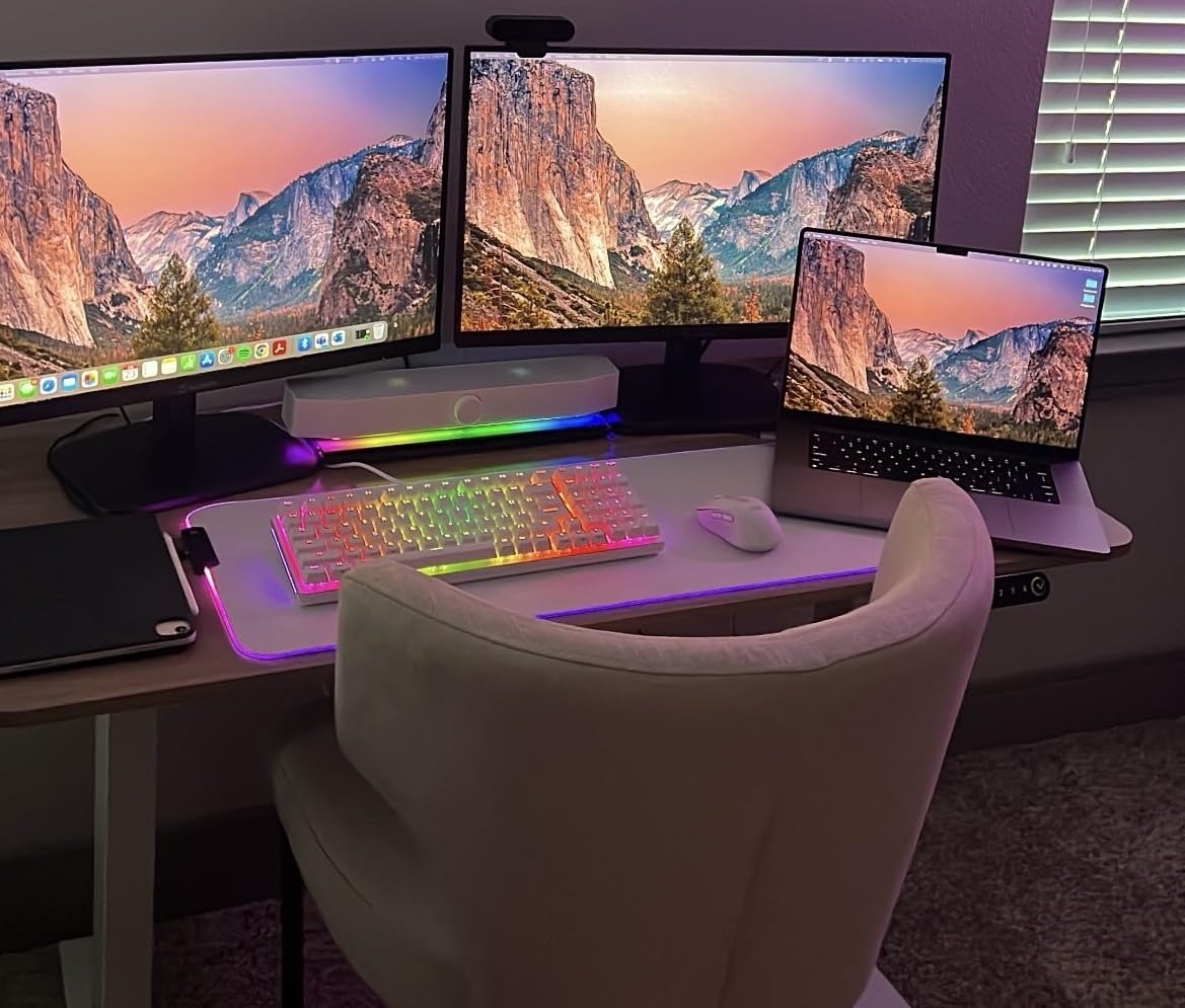 Tilted Nation Gaming Soundbar - Monitor Sound Bar for PC - RGB Computer Speakers for Desktop PC (Wireless or USB Wired) Crisp Audio and Adjustable LED - Customer Photo 3