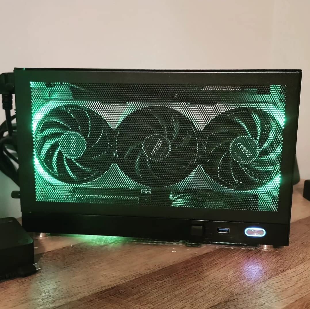 S300 - Mini-ITX PC Gaming Case - Front I/O USB 3.0 Type - C Port - SFX Power Supply 100-130mm - Cable Management System - luminum Mini-ITX Motherboard Small Portable PC Case-Black - Customer Photo 1