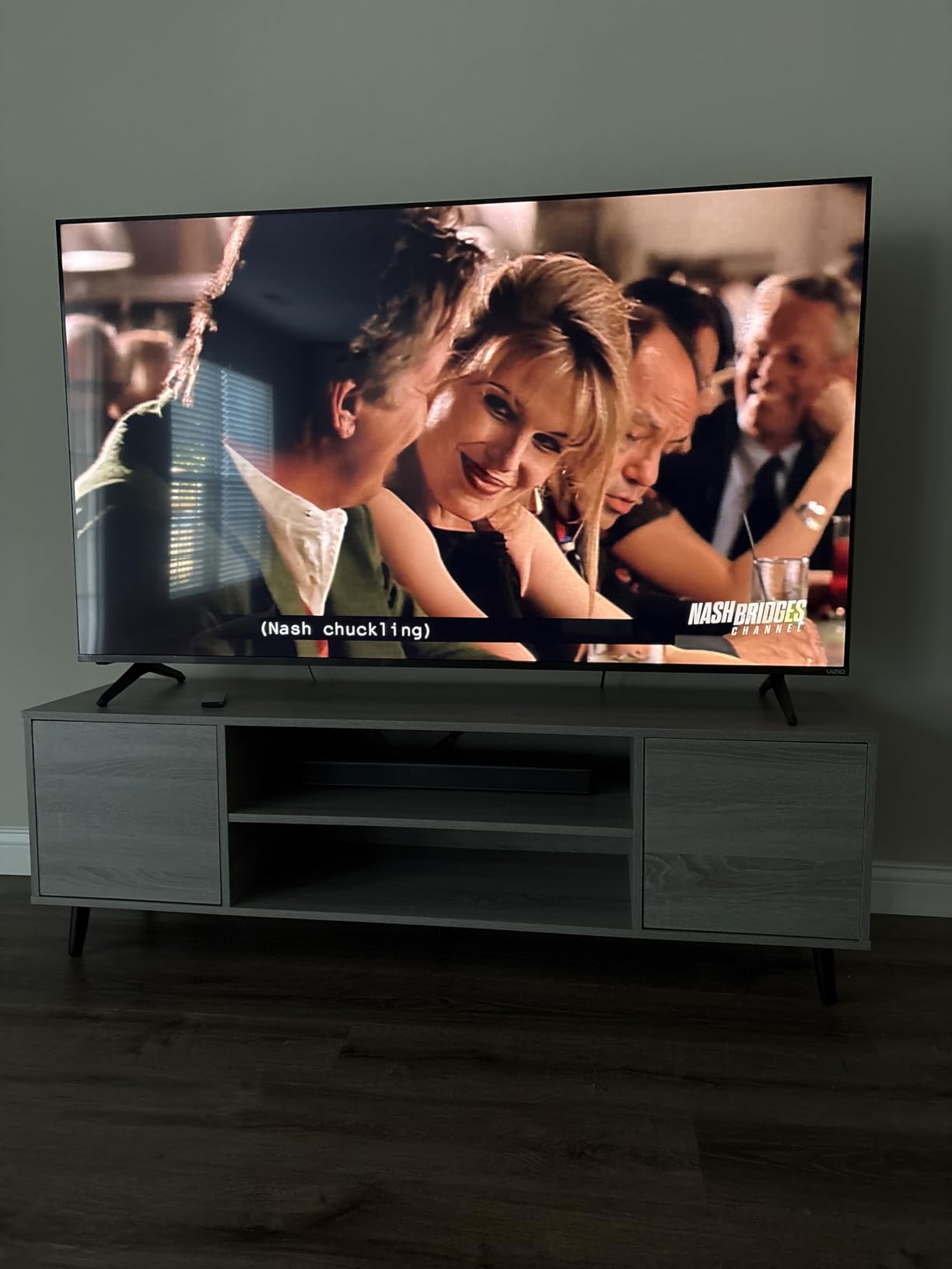 JUMMICO TV Stand for 65 Inch TV, Mid Century Modern TV Stand, Entertainment Center with Storage Cabinet and Open Shelves, TV Console Table Media Cabinet for Living Room, and Bedroom (Rustic Brown) - Customer Photo 2