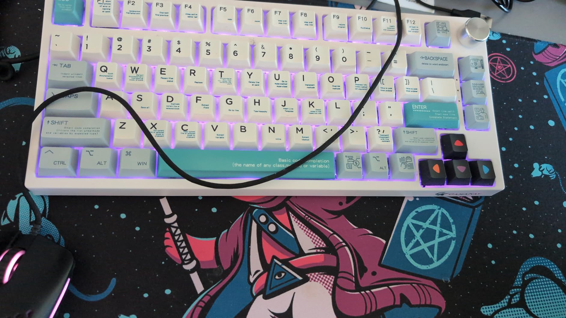 GK GAMAKAY TK75 V2 75% Silent Mechanical Keyboard with TFT Screen, Hot Swap RGB Bluetooth 5.0/2.4GHz Wireless/USB-C Wired PBT Cherry Profile Keycaps Gaming Keyboard (GamaKay Pegasus Switch) - Customer Photo 1