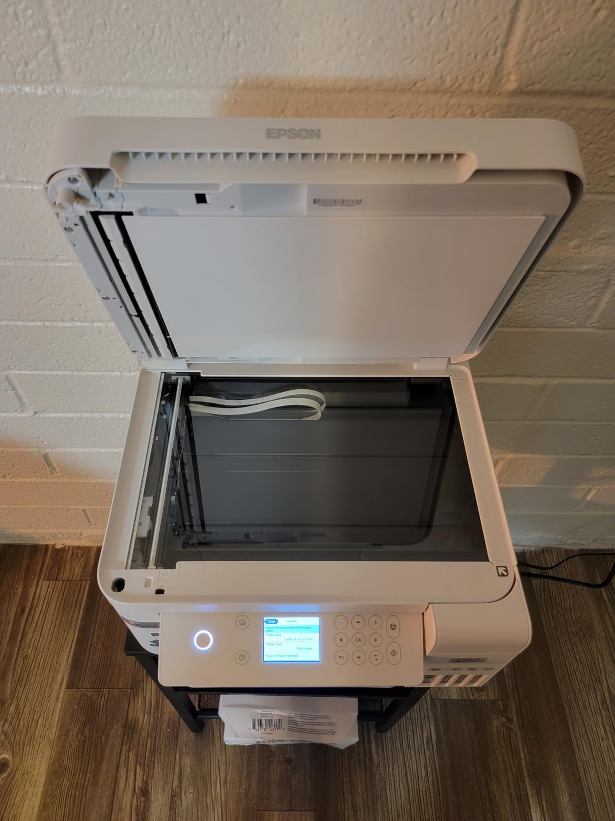 Epson EcoTank ET-3843 Wireless Color All-in-One Cartridge-Free Supertank Printer with Scanner, Copier, ADF and Ethernet-for The Ultimate Home Office, White Customer Review Epson EcoTank ET-3843 Wireless Color All-in-One Cartridge-Free Supertank Printer with Scanner, Copier, ADF and Ethernet-for The Ultimate Home Office, White - Customer Photo 1