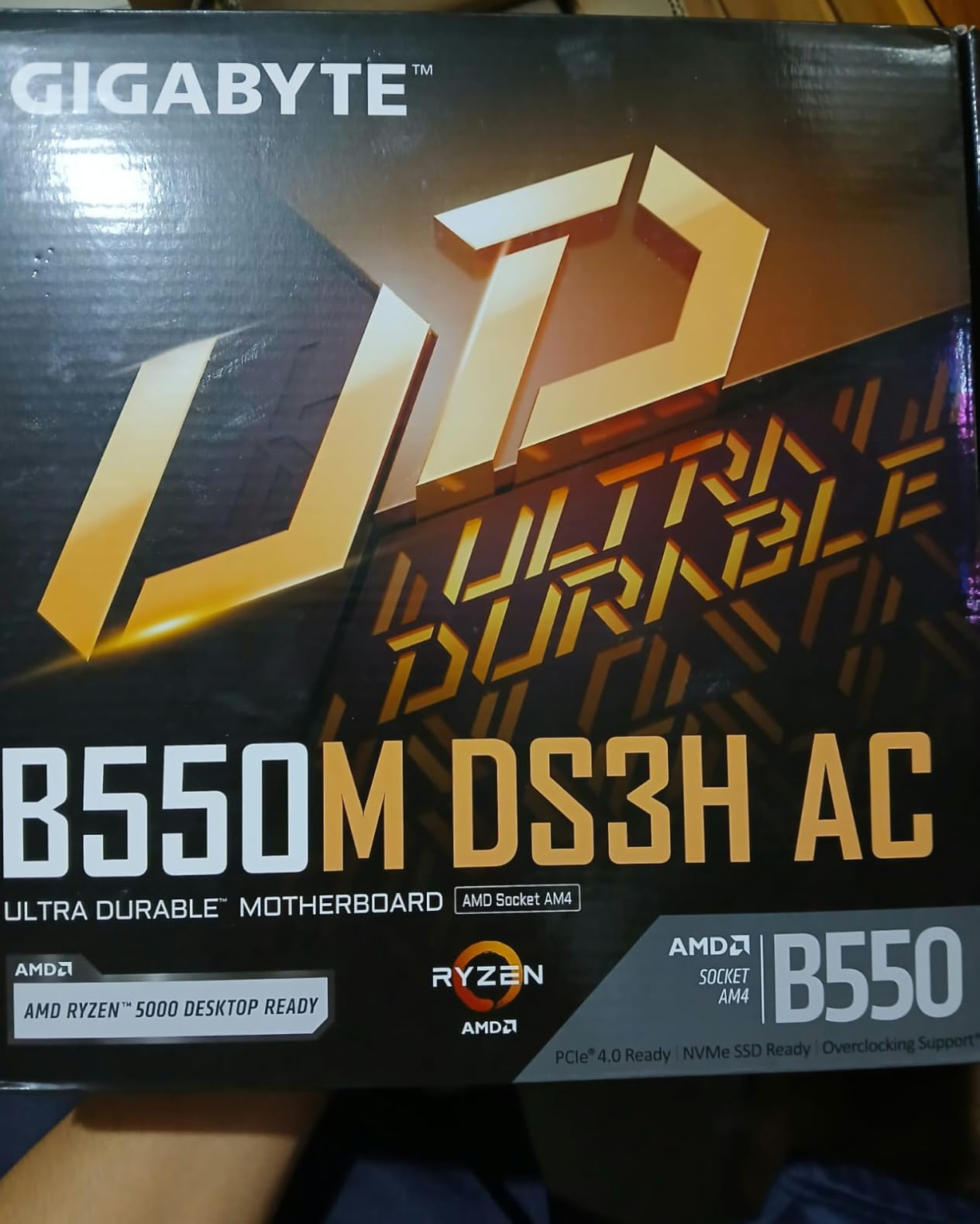 GIGABYTE B550M K Motherboard, Supports AMD AM4 Ryzen 5000 Processors, Micro-ATX, DDR4, Dual M.2, SATA 6Gb/s, Realtek GbE LAN, PCIe 4.0 - Customer Photo 1