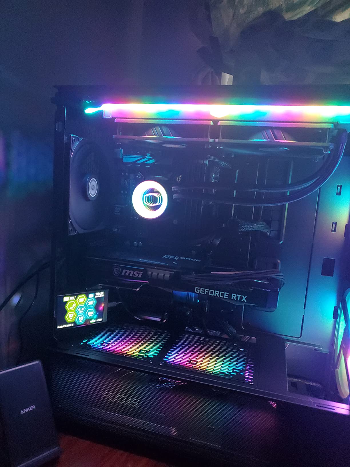 WOWNOVA PC Temperature Display, Computer Temp Monitor, ARGB Case, IPS USB Mini Screen, CPU RAM HDD Data Monitor - Customer Photo 3