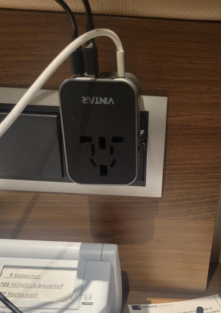 Universal Travel Adapter, VINTAR International Power Adapter with 6A 3 USB C and 2 USB Ports, All in One Travel Essentials Plug Adapter, Worldwide Outlet Converter for Europe UK USA AUS(Type C/G/A/I) Customer Review Universal Travel Adapter, VINTAR International Power Adapter with 6A 3 USB C and 2 USB Ports, All in One Travel Essentials Plug Adapter, Worldwide Outlet Converter for Europe UK USA AUS(Type C/G/A/I) - Customer Photo 1