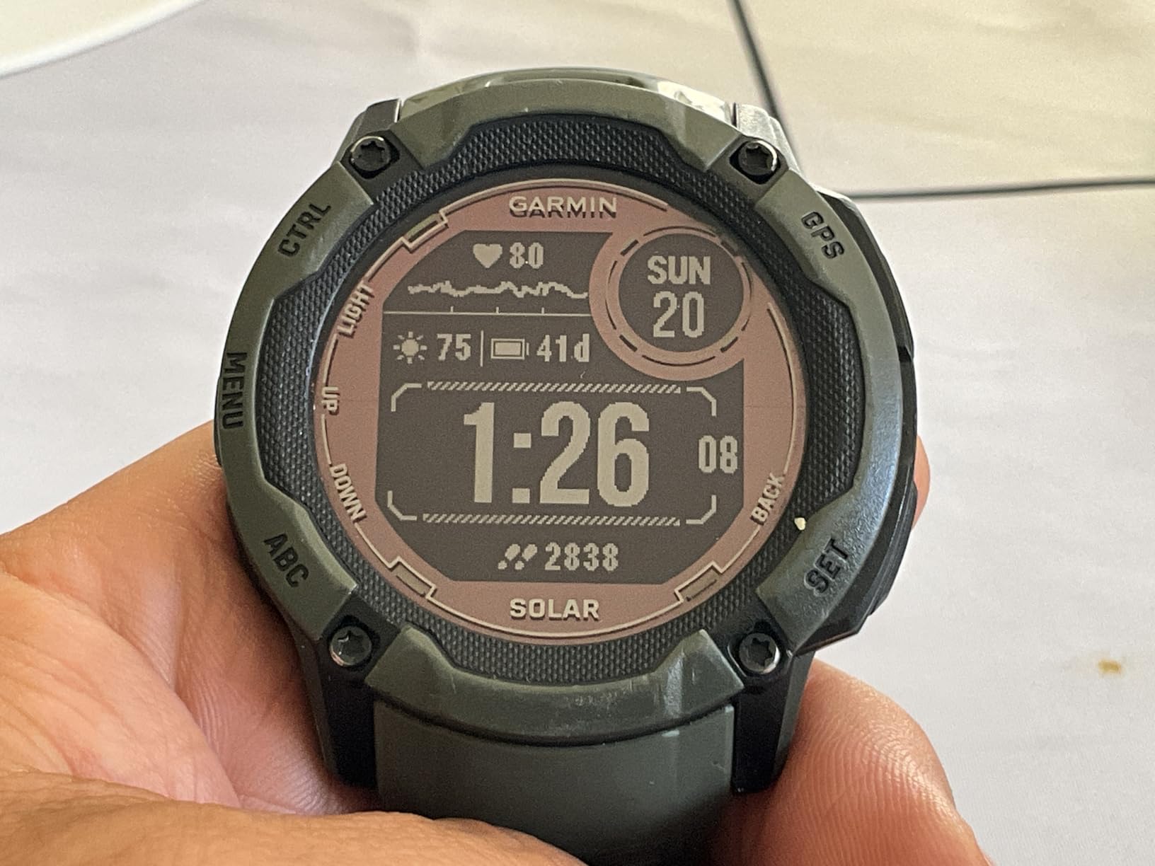 Garmin Instinct 2X Solar - Tactical Edition, Rugged GPS Smartwatch, Built-in Flashlight, Ballistics Calculator, Solar Charging Capability, Coyote Tan - Customer Photo 1