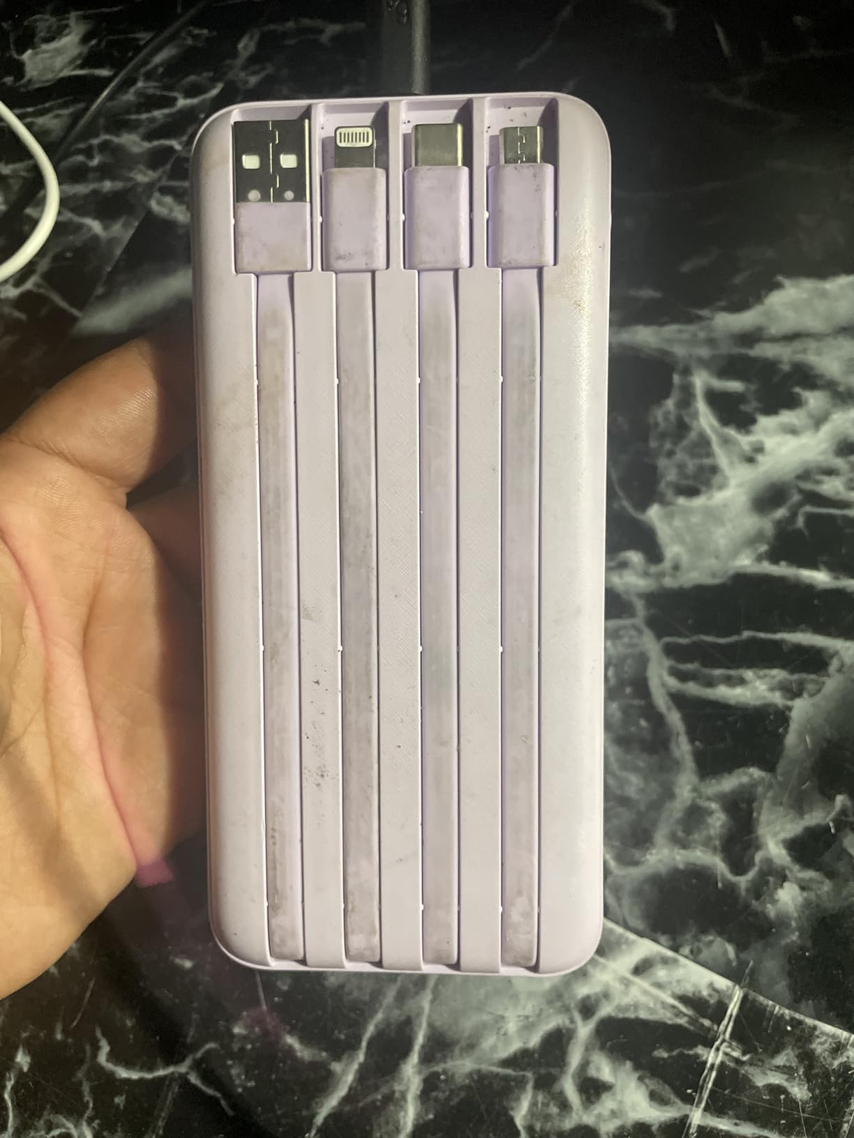 charmast Portable Charger with Built in Cables, Power Bank with Cords Wires, Slim 10000mAh Travel Battery Pack 6 Outputs 3 Inputs 3A Fast Charging for Samsung Google Pixel LG Moto iPhone iPad - Customer Photo 3