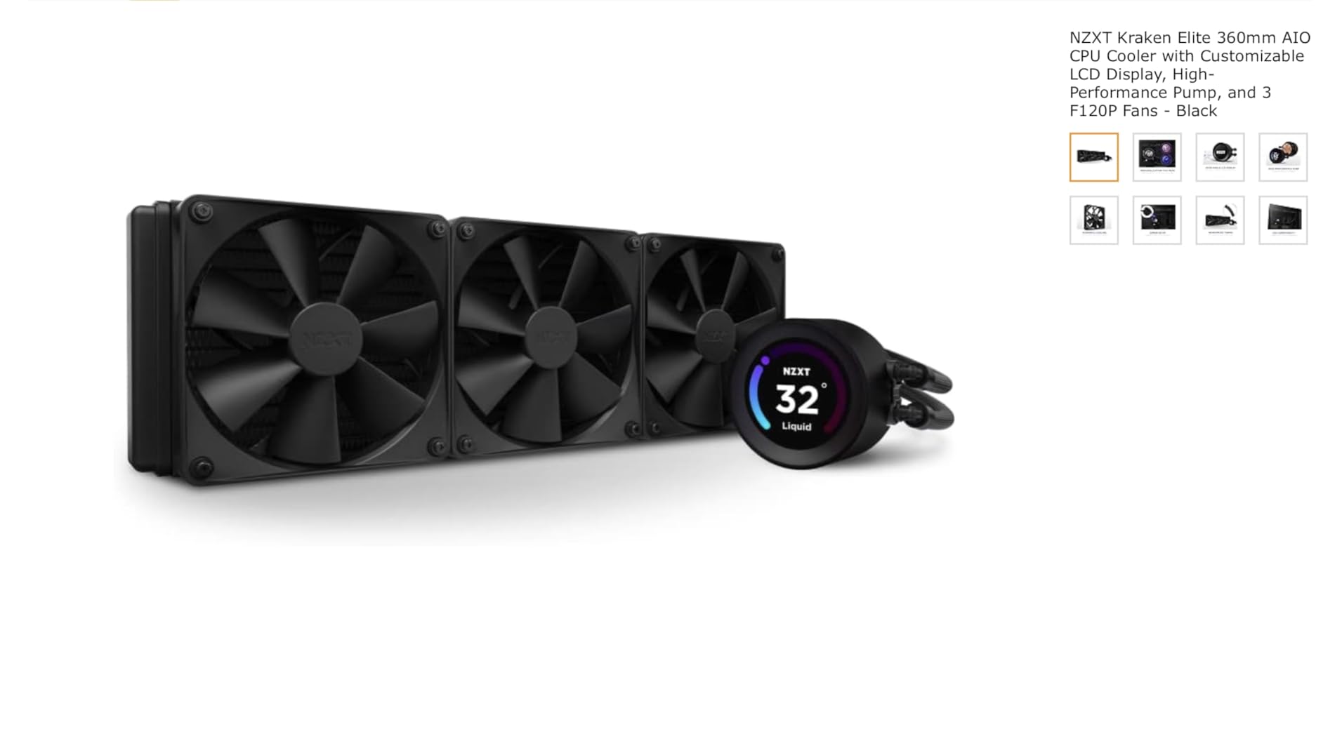NZXT Kraken 240 RGB - 240mm AIO CPU Liquid Cooler - RL-KR240-W1 - Customizable 1.54
