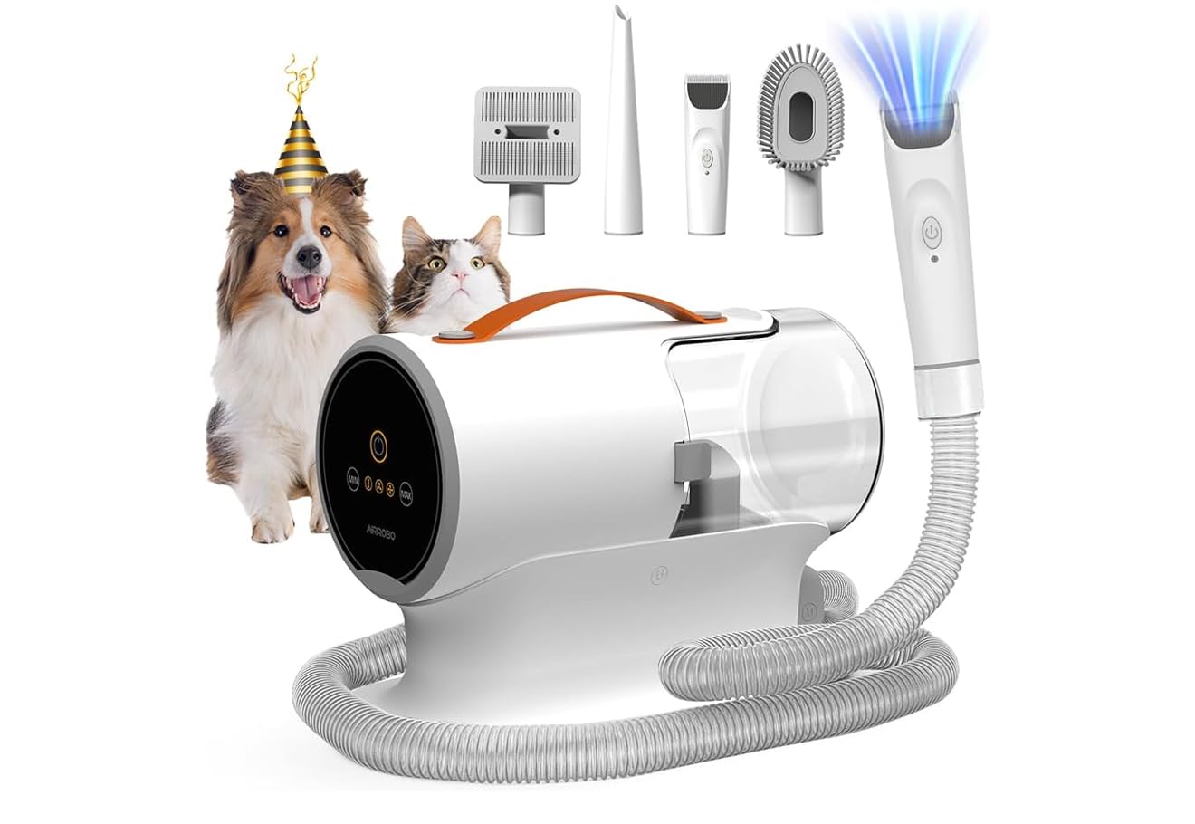 AIRROBO Dog Grooming Vacuum Kit,12000Pa Strong Pet Vacuum for Shedding,Grooming Hai,Quiet,PG100,2L Large Capacity - Customer Photo 2