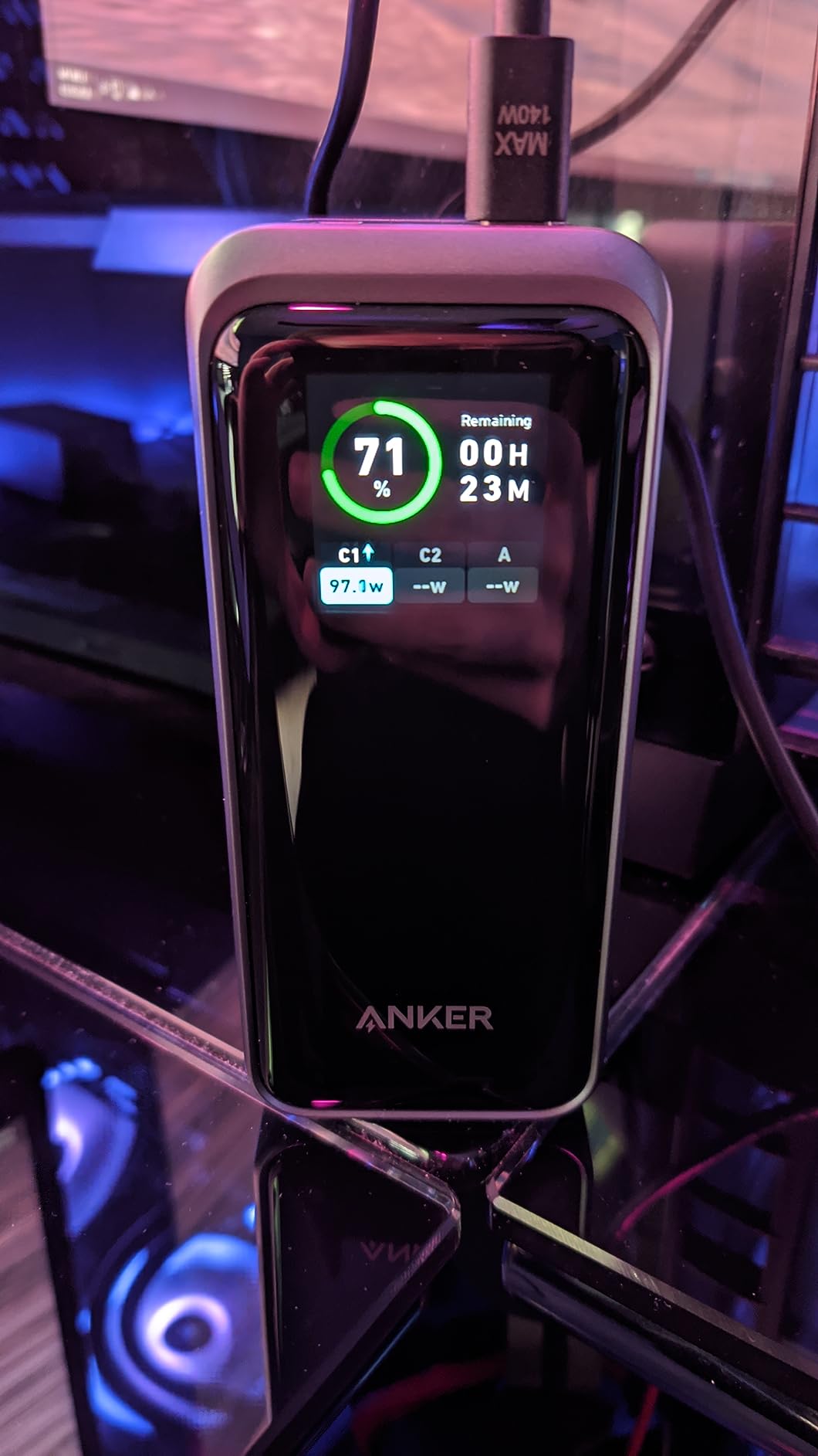 Anker Prime Power Bank, 20,000mAh 200W Portable Laptop Charger for Travel, TSA-Approved, Smart Digital Display, 2 USB-C and 1 USB-A Port, for iPhone 16/15/14 Series, Samsung, MacBook, and More - Customer Photo 2