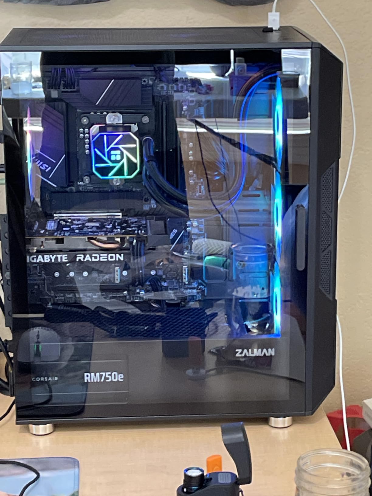 Zalman i3 NEO ATX Mid Tower Gaming PC Case - 4 x 120mm Fixed RGB Fans Preinstalled, Mesh Front Panel for High Airflow, Tempered Glass Side Panel, Support 360mm Radiator, White Customer Review Zalman i3 NEO ATX Mid Tower Gaming PC Case - 4 x 120mm Fixed RGB Fans Preinstalled, Mesh Front Panel for High Airflow, Tempered Glass Side Panel, Support 360mm Radiator, White - Customer Photo 1