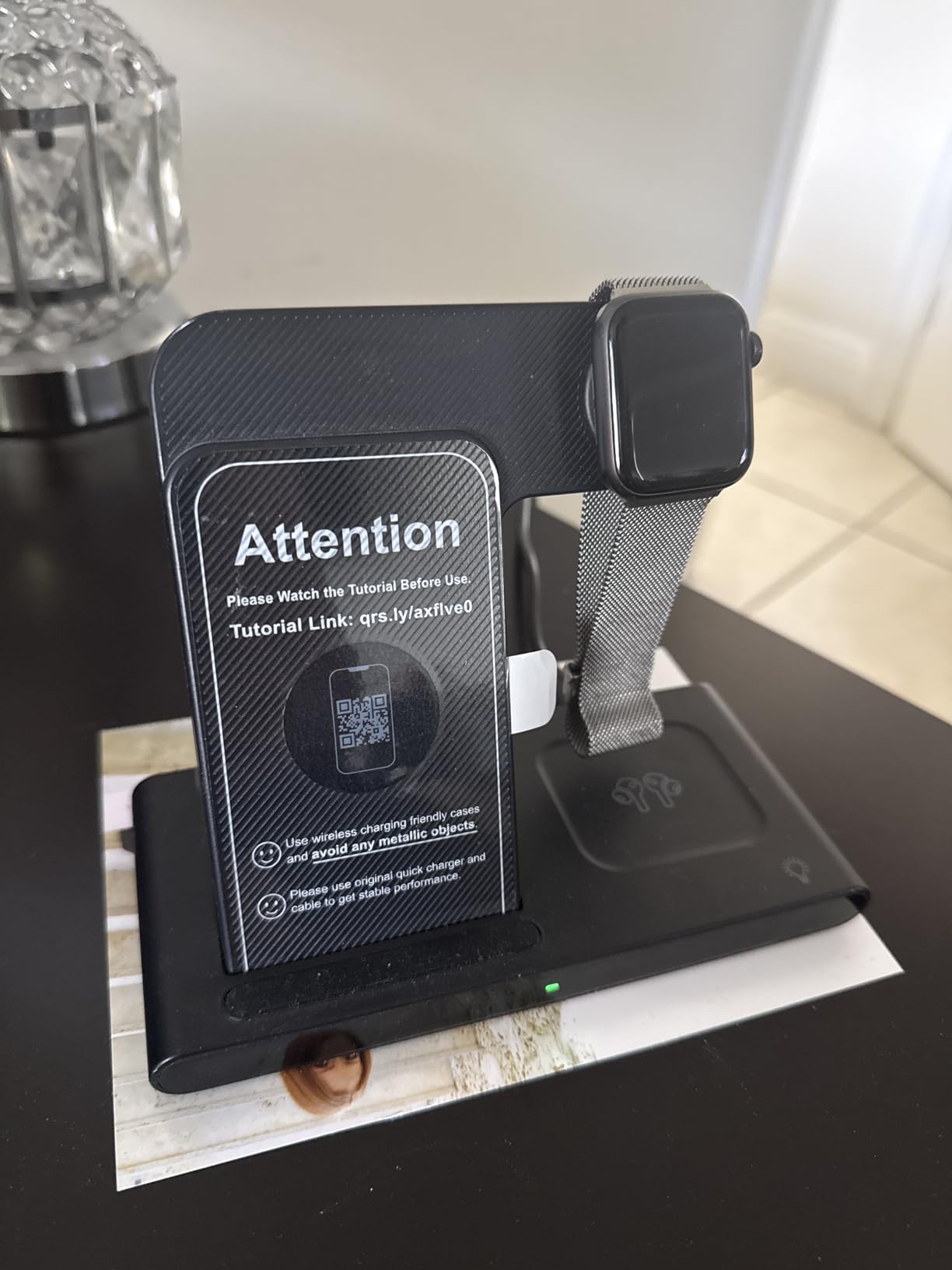 Wireless Charger iPhone Charging Station: 3 in 1 Charger Stand Multiple Devices for Apple - iPhone 17 16e 16 15 14 Pro Max 13 12 11 - Watch 10 9 8 7 6 5 4 3 2 SE and Ultra Series - Airpods 4 3 Pro Customer Review Wireless Charger iPhone Charging Station: 3 in 1 Charger Stand Multiple Devices for Apple - iPhone 17 16e 16 15 14 Pro Max 13 12 11 - Watch 10 9 8 7 6 5 4 3 2 SE and Ultra Series - Airpods 4 3 Pro - Customer Photo 1