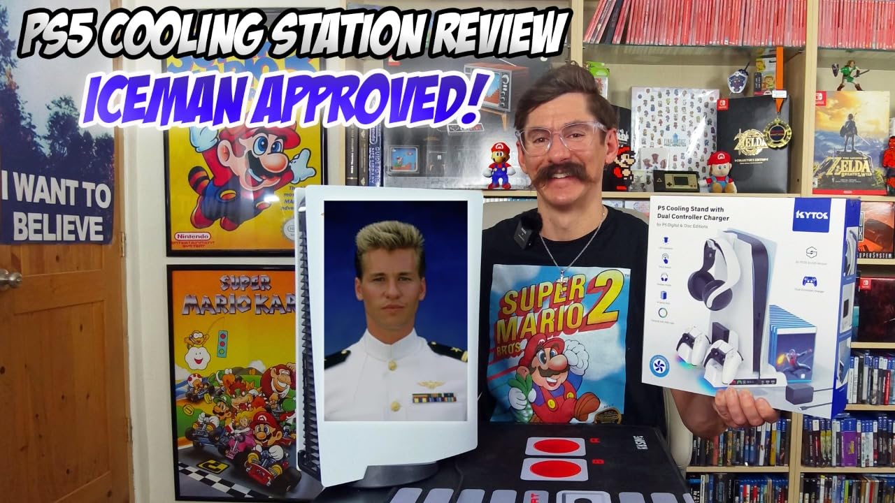 PS5/ Slim/Pro Stand for Disc & Digital Console, PS5 Cooling Station with Dual Controller Charging Station for PlayStation 5 Console, 3-Level Fan PlayStation 5 Controller Charger Accessories Stand - Customer Photo 1