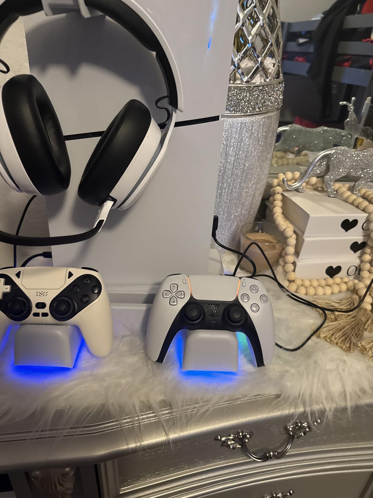 PS5/ Slim/Pro Stand for Disc & Digital Console, PS5 Cooling Station with Dual Controller Charging Station for PlayStation 5 Console, 3-Level Fan PlayStation 5 Controller Charger Accessories Stand - Customer Photo 2