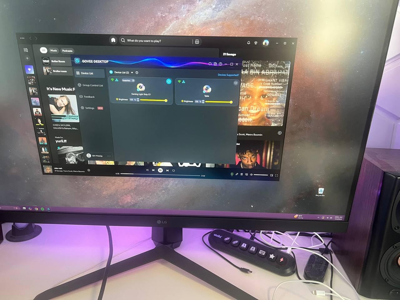 Govee Gaming Light for Monitor G1, RGBIC LED Backlight for 27-34 Inch PC, Smart LED Lights for Monitors with Color Matching, Adapts to Curved Monitors, Double Strip Light Beads with 123 Scene Modes - Customer Photo 1