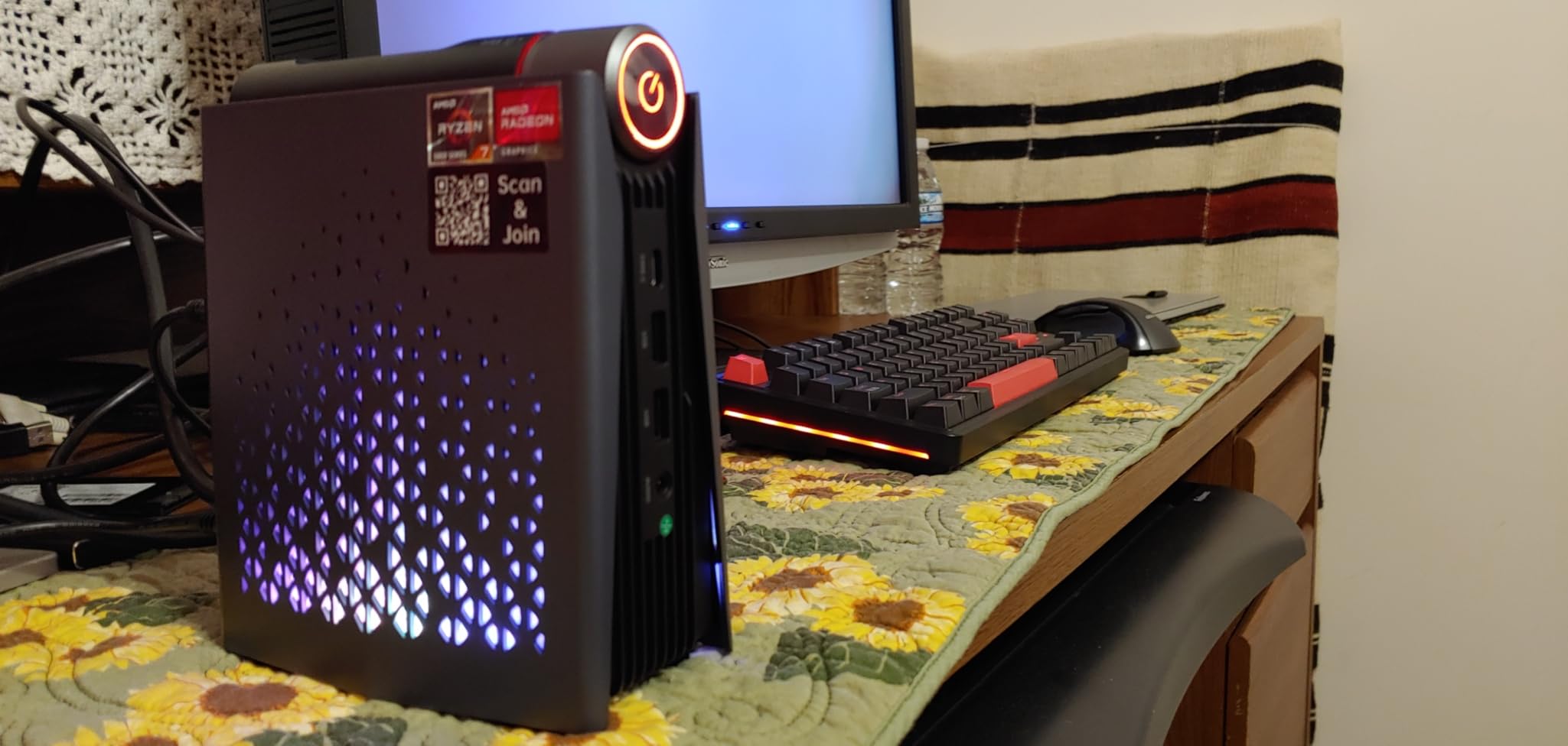 ACEMAGICIAN [Gaming PC] Ryzen Mini PC, AMD Ryzen 7 5700U(up to 4.3Ghz) 16GB DDR4 512GB NVME SSD Mini Desktop Computer, Mini Computers [WiFi6/BT5.2] [4K UHD/RGB Lights/3 Adjustable Mode] Light Gaming PC - Customer Photo 4