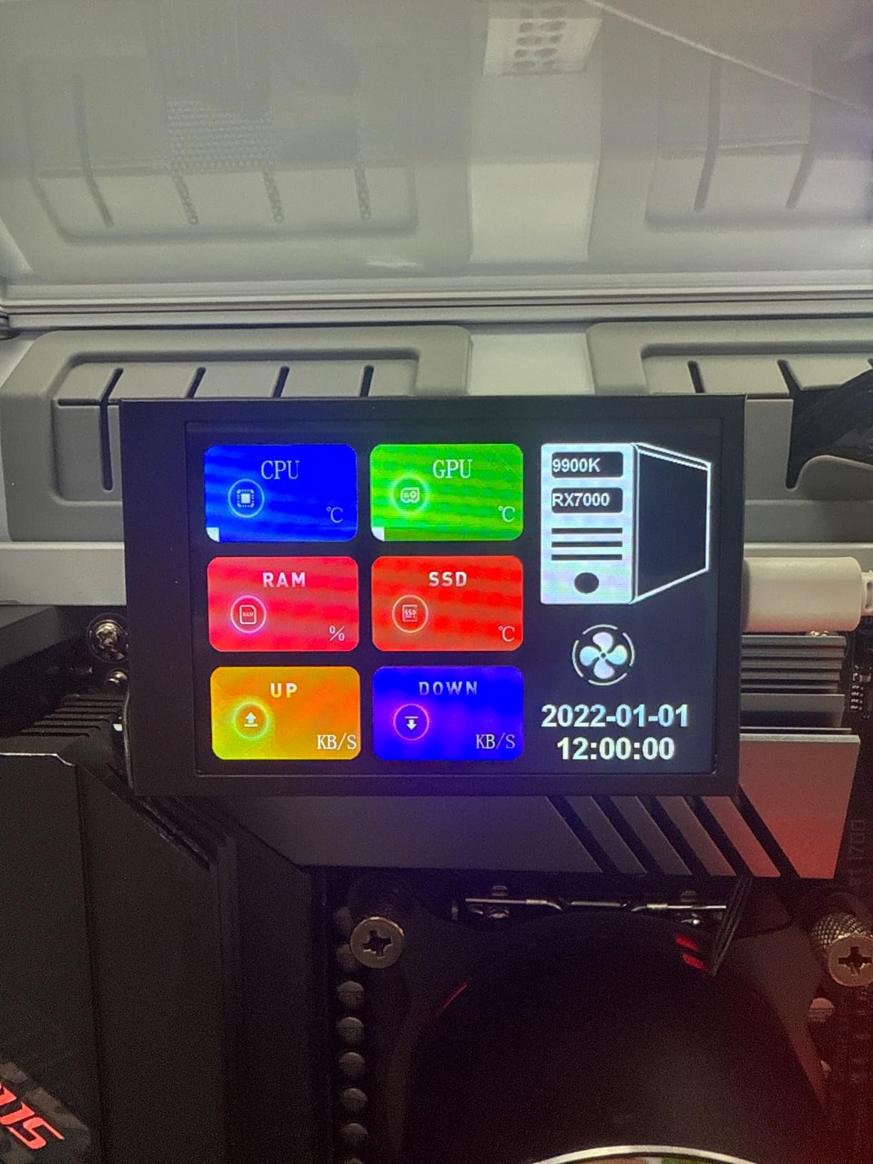 3.5In Computer Temp, Full View Display Small Screen Monitor for Aida64 Pc CPU Hard Disk Data Black (Black) - Customer Photo 4