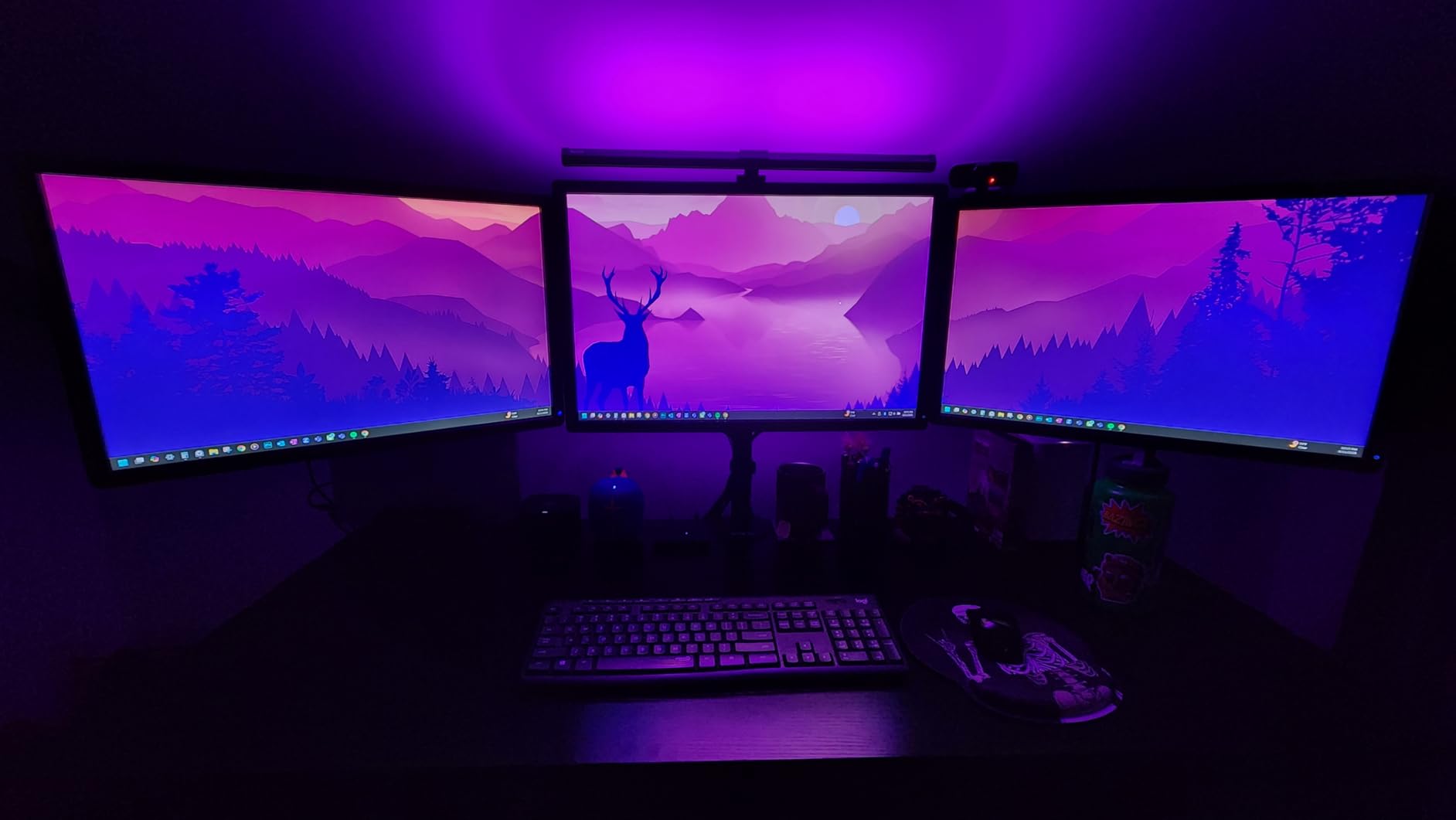 Quntis Monitor Light RGB Backlight, Dual Light Bar Gaming Office Desk Lamp, 15 Modes Dimmable, 3 Color Temperature Adjustable - Customer Photo 1