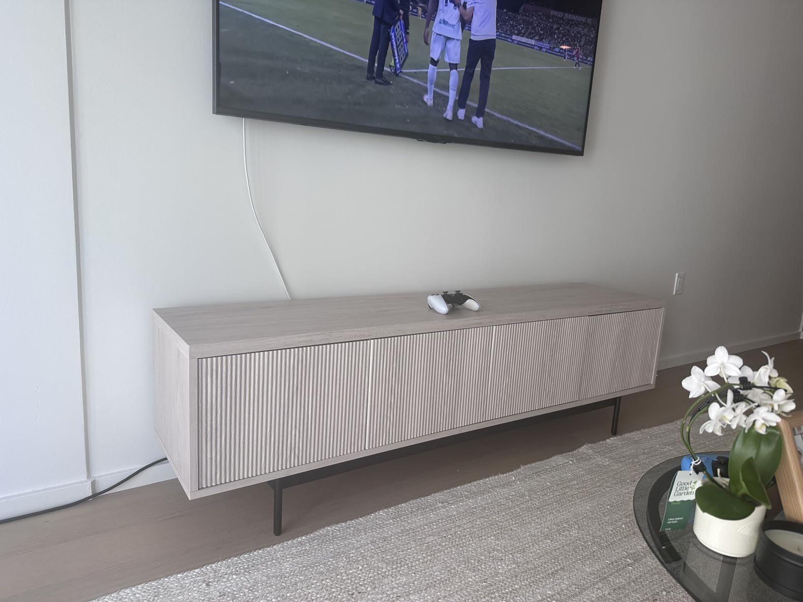 Henn&Hart Whitman, 70'' Rectangular TV Stand, Alder White - Customer Photo 4