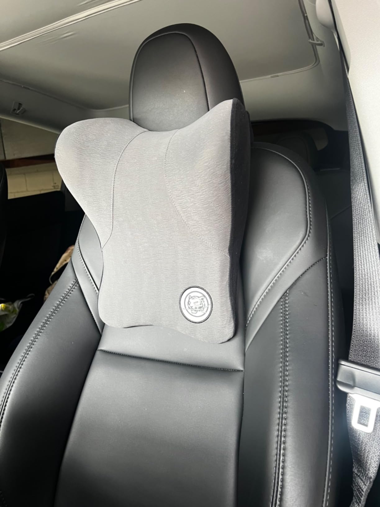 Car Neck Pillow for Driving Seat, Soft Memory Foam Headrest Pillow with Adjustable Strap and Removable Cover, Ergonomic Neck Support for Car, Office Chair, Gaming Chair – Dark Grey - Customer Photo 5