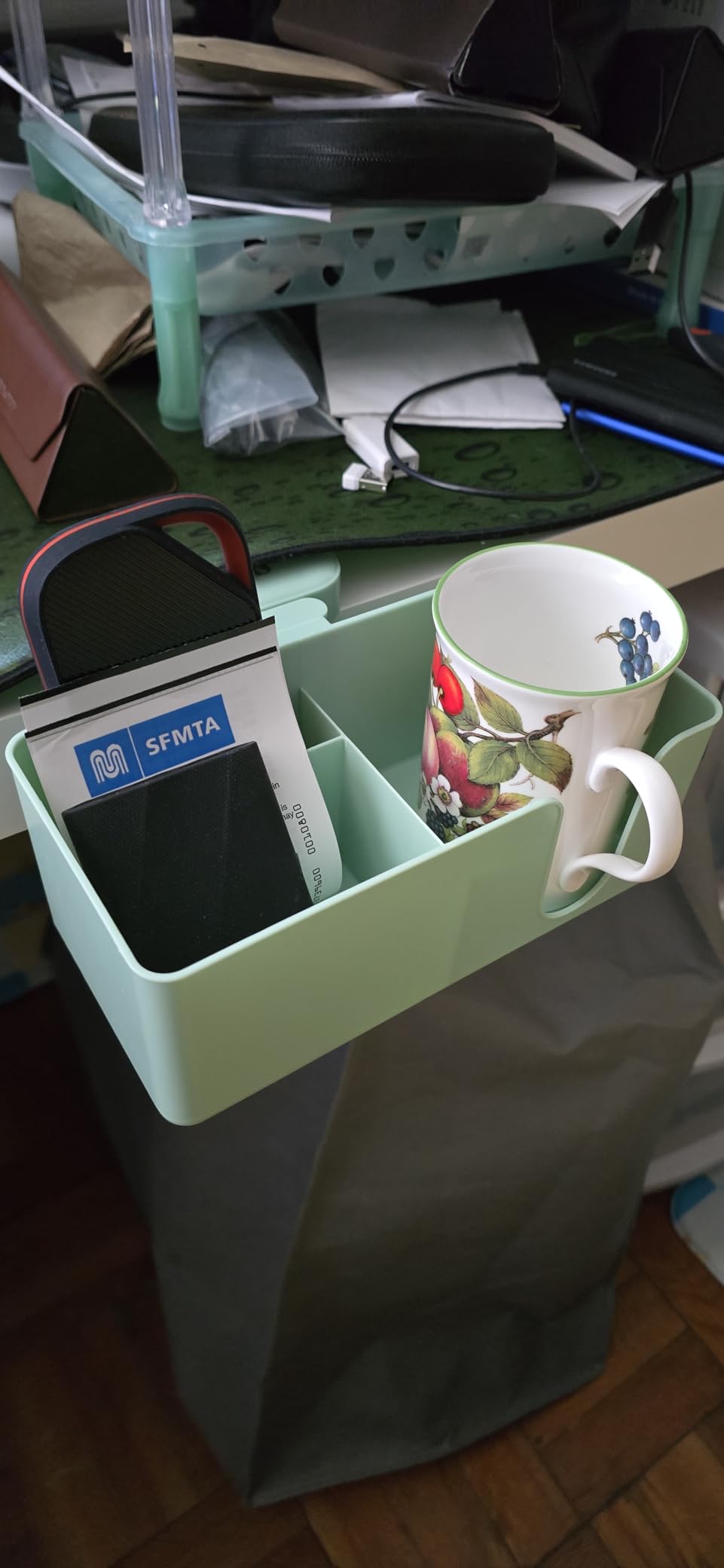 KDD Gaming Desk Cup Holder - 4 in 1 Clamp-on Under Desk Organizer with Rotating Headphone Hanger, Detachable Pen Cup Holder, and Desktop Storage (Black) - Customer Photo 1