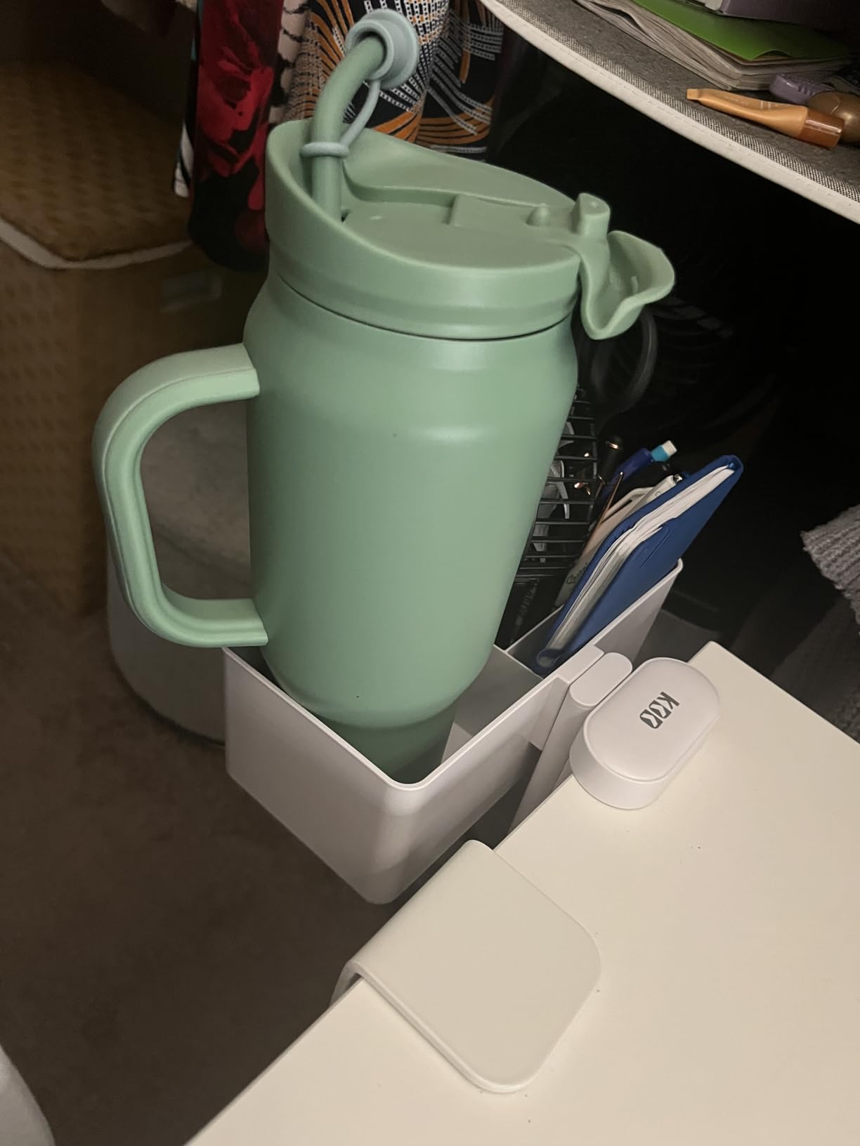 KDD Gaming Desk Cup Holder - 4 in 1 Clamp-on Under Desk Organizer with Rotating Headphone Hanger, Detachable Pen Cup Holder, and Desktop Storage (Black) - Customer Photo 2