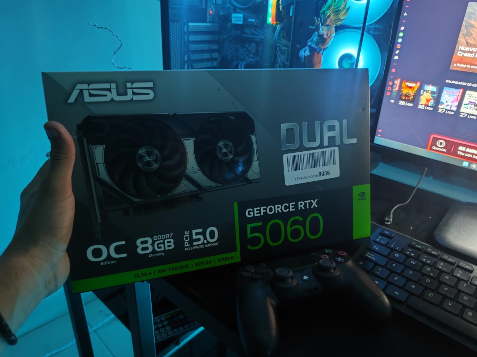 ASUS ROG Strix GeForce RTX™ 4060 OC Edition Gaming Graphics Card (PCIe 4.0, 8GB GDDR6, DLSS 3, HDMI 2.1a, DisplayPort 1.4a, Axial-tech Fan Design, Aura Sync, 0dB Technology) - Customer Photo 2