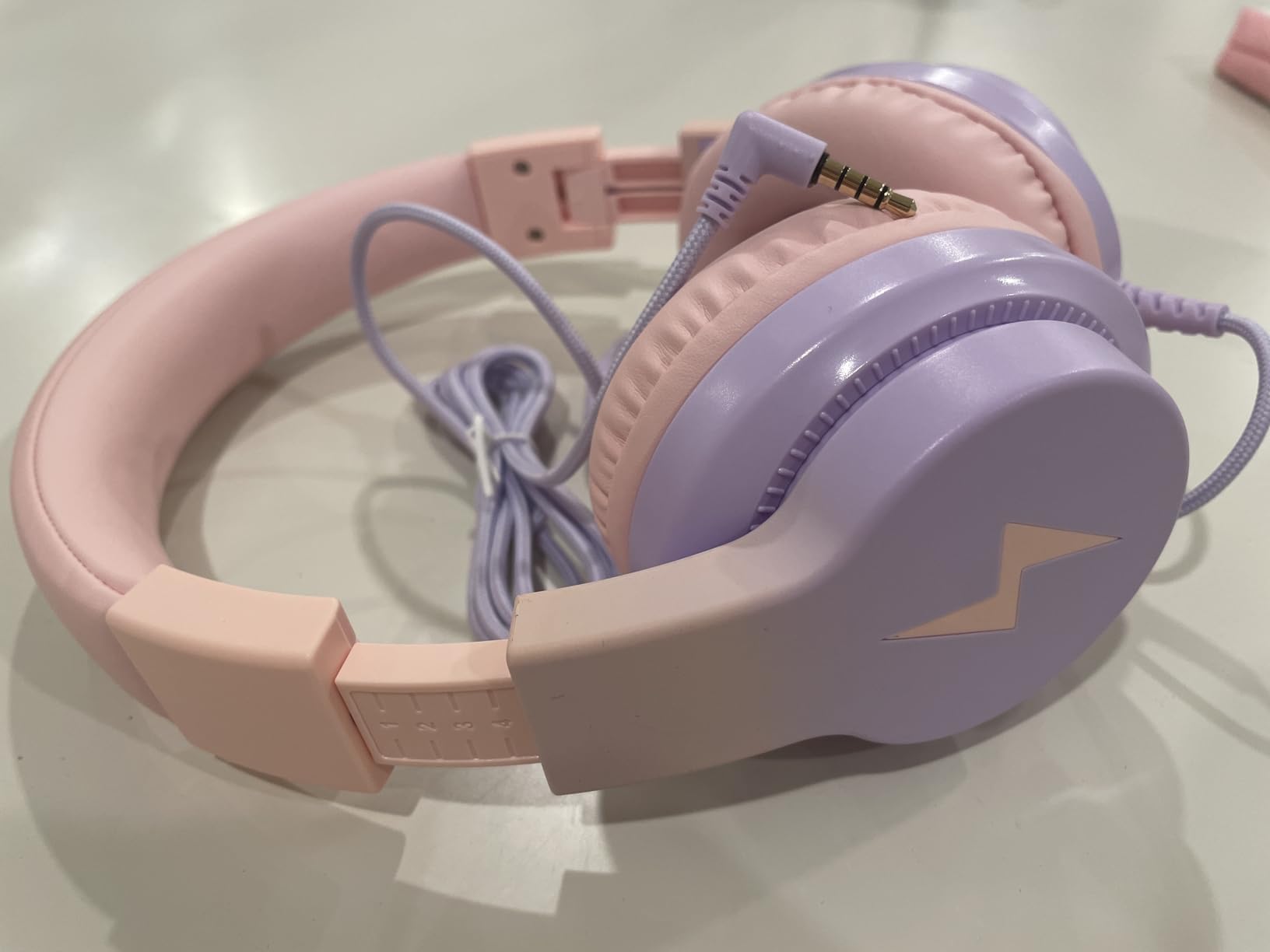 Kids Headphones, Wired Headphones for Kids Over Ear with Microphone, 85/94dB Volume Limiter Headphone for Girls Boys, Foldable Headphone for Learning & Entertainment,Gradient Purple Customer Review Kids Headphones, Wired Headphones for Kids Over Ear with Microphone, 85/94dB Volume Limiter Headphone for Girls Boys, Foldable Headphone for Learning & Entertainment,Gradient Purple - Customer Photo 1