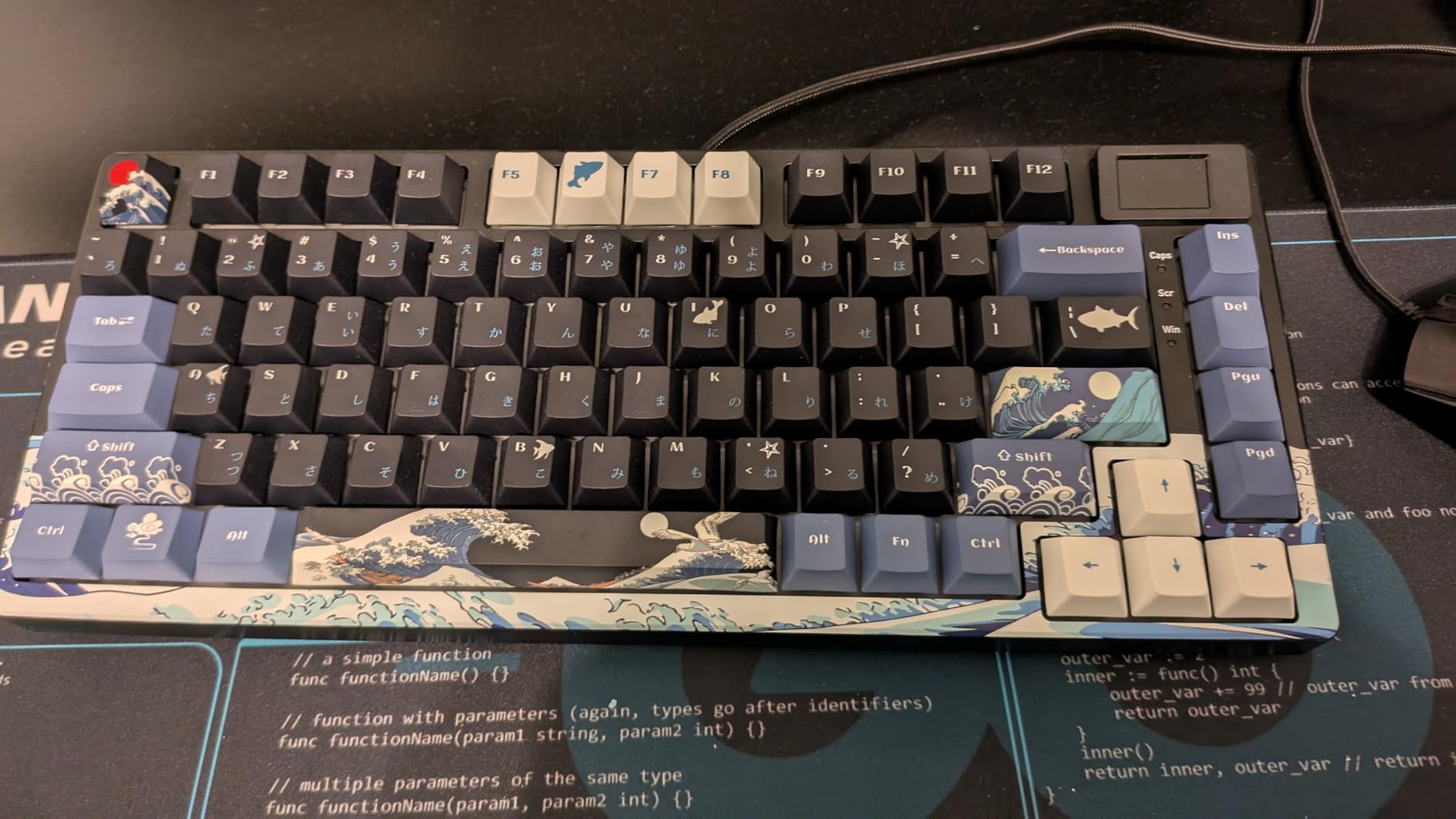 Womier S-K80 75% Keyboard with Color Multimedia Display Mechanical Gaming Keyboard, Wired Hot Swappable Gasket Mount RGB Custom Key Board, Pre-lubed Stabilizer for Mac/Win, Black Kanagawa Customer Review Womier S-K80 75% Keyboard with Color Multimedia Display Mechanical Gaming Keyboard, Wired Hot Swappable Gasket Mount RGB Custom Key Board, Pre-lubed Stabilizer for Mac/Win, Black Kanagawa - Customer Photo 3