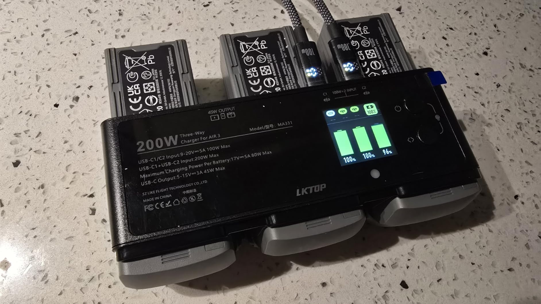 INIU USB C Charger Block, 100W 3-Port PD Fast Charging, Compact Foldable MacBook Charger with USB C Cable, GaN Tech Power Adapter for MacBook Air Pro, iPad, iPhone 17 16 Pro Max, Samsung S25 S24 etc - Customer Photo 1