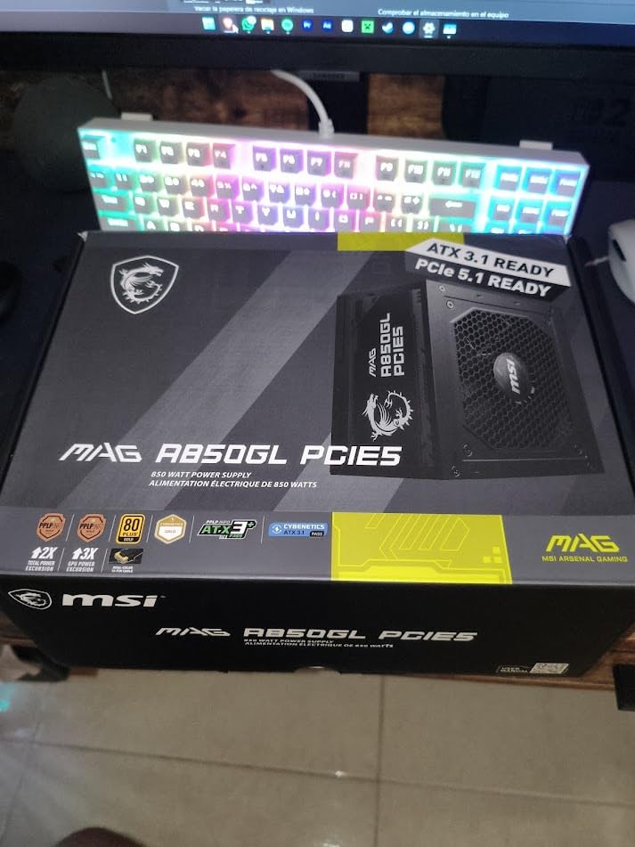 MSI MAG A850GL PCIE5, Fully Modular Compact Gaming 850W Power Supply, 80+ Gold, ATX 3.1 & PCIe 5.1 Ready, Native Dual-Color 12V-2x6 Cable, 10 Year Warranty Customer Review MSI MAG A850GL PCIE5, Fully Modular Compact Gaming 850W Power Supply, 80+ Gold, ATX 3.1 & PCIe 5.1 Ready, Native Dual-Color 12V-2x6 Cable, 10 Year Warranty - Customer Photo 2