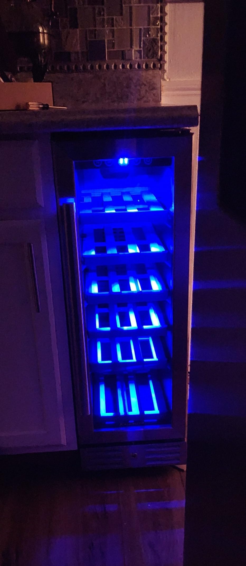 Kalamera Mini Fridge 18 Bottle - 12 inch Wine Cooler Refrigerator, Built-in or Freestanding, with Stainless Steel & Double-Layer Tempered Glass Door, and Temperature Memory Function Wine Fridge - Customer Photo 2