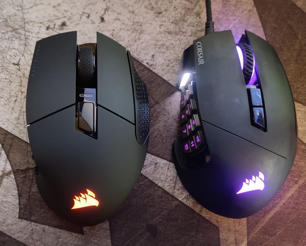 Corsair Scimitar Elite RGB Wireless MMO Gaming Mouse - 26,000 DPI - 16 Programmable Buttons - Up to 150hrs Battery - iCUE Compatible - Black - Customer Photo 2