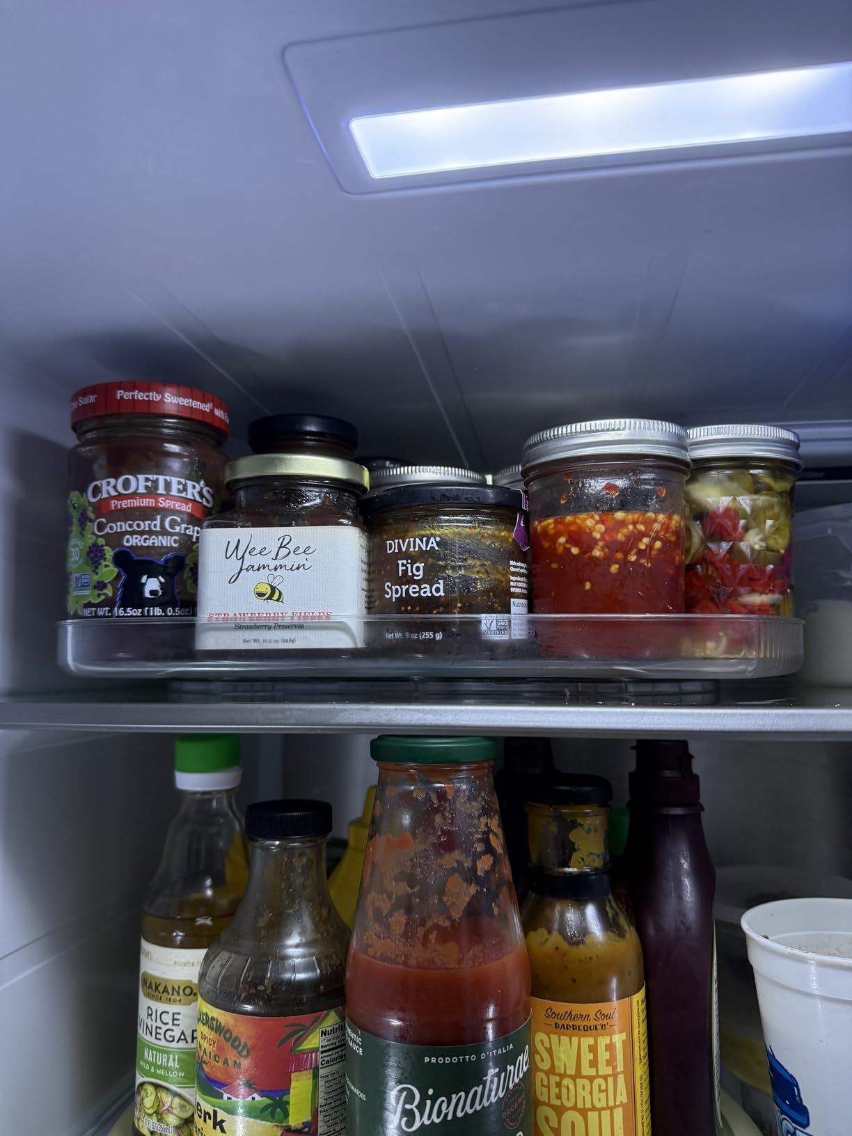 NOSTALGIQ 360° Rotating Lazy Susan for Refrigerator| Rectangular Fridge Organizer | Cabinet, Pantry, Refrigerator Organizers and Storage | Effortlessly Refrigerator Organizing Solution (16.5 x 11in) - Customer Photo 1