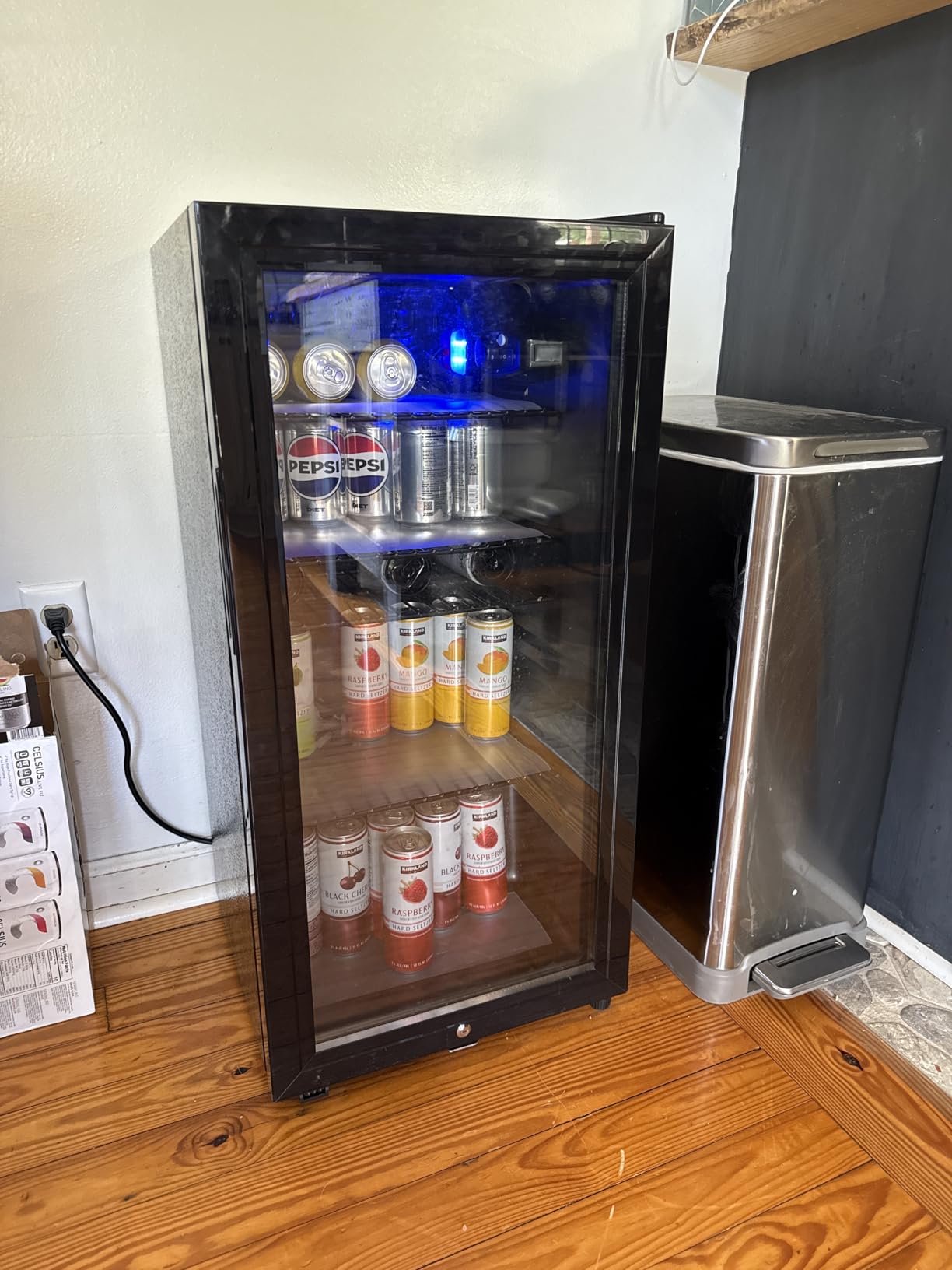 Beverage Refrigerator, 3.2 Cu.ft Mini Fridge with Double Glass Door, Cooler for Soda, Beer or Wine for Home, Office or Bar with Adjustable Removable Shelves (Black) - Customer Photo 2