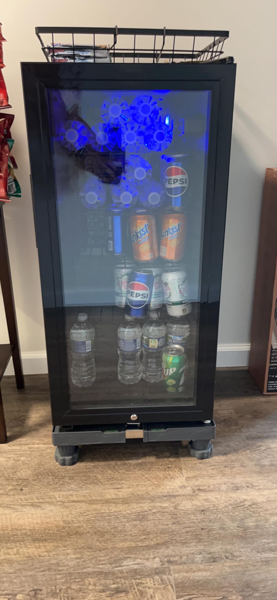 Beverage Refrigerator, 3.2 Cu.ft Mini Fridge with Double Glass Door, Cooler for Soda, Beer or Wine for Home, Office or Bar with Adjustable Removable Shelves (Black) - Customer Photo 3