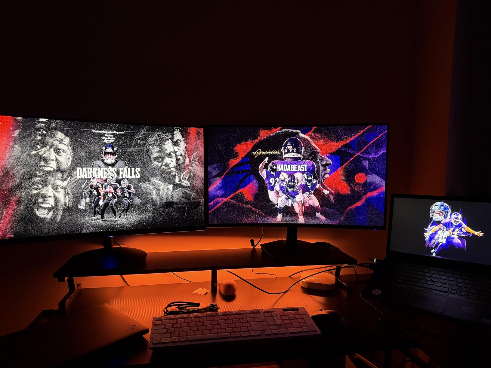 ODK 48 Inch Gaming Desk with USB Charging Ports and LED Lights, Reversible L Shaped Computer Desk with Storage Shelves & Monitor Stand, Corner Gamer Desk Table with Power Outlets, Black - Customer Photo 2