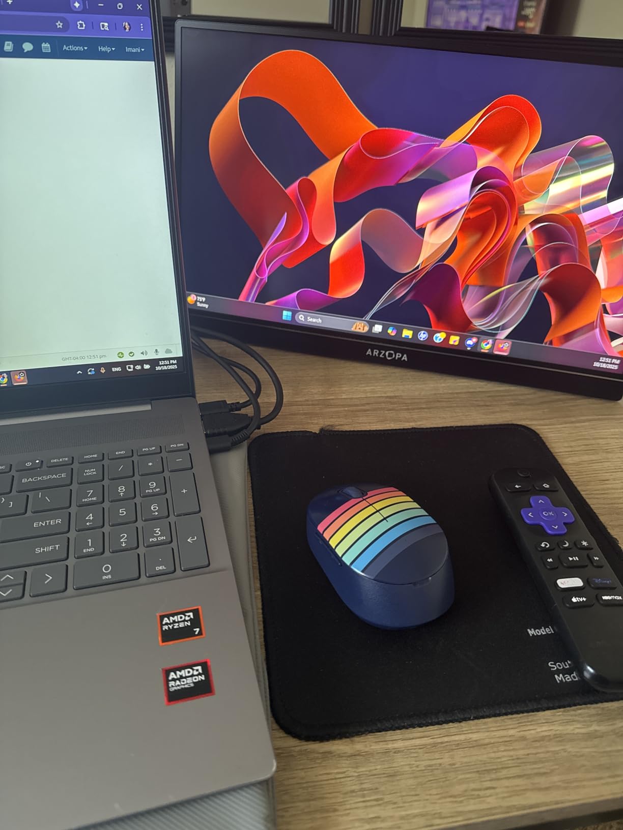 ARZOPA 16.1'' 144Hz Portable Gaming Monitor, 106% sRGB 1080P FHD Kickstand Portable Monitor with HDR, Ultra Slim, Eye Care, External Second Screen for Laptop, PC, PS5, Mac, Xbox-Z1FC - Customer Photo 1