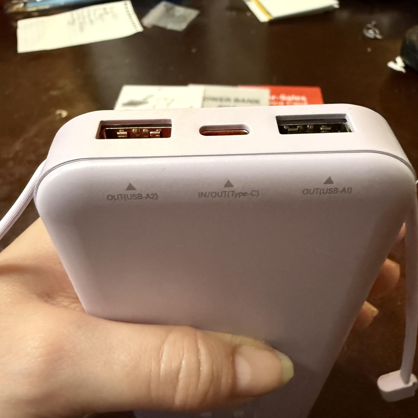 Portable Charger, 12000mAh 22.5W Type C Fast Charging Power Bank with Built-in Cables & Wall Plug, External Battery Bank with LED Display, Travel Essential Battery Pack for iPhone, iPad, Samsung Black - Customer Photo 2