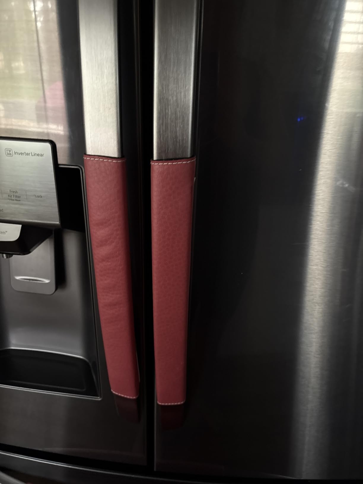 Refrigerator Door Handle Covers, Set of 5, Adjustable Appliance Handle Covers, Keep Your Kitchen Clean, Microwave Oven Stove Dishwasher Handle Protector, Non Slip Fridge Handle Cover (Gray) - Customer Photo 1