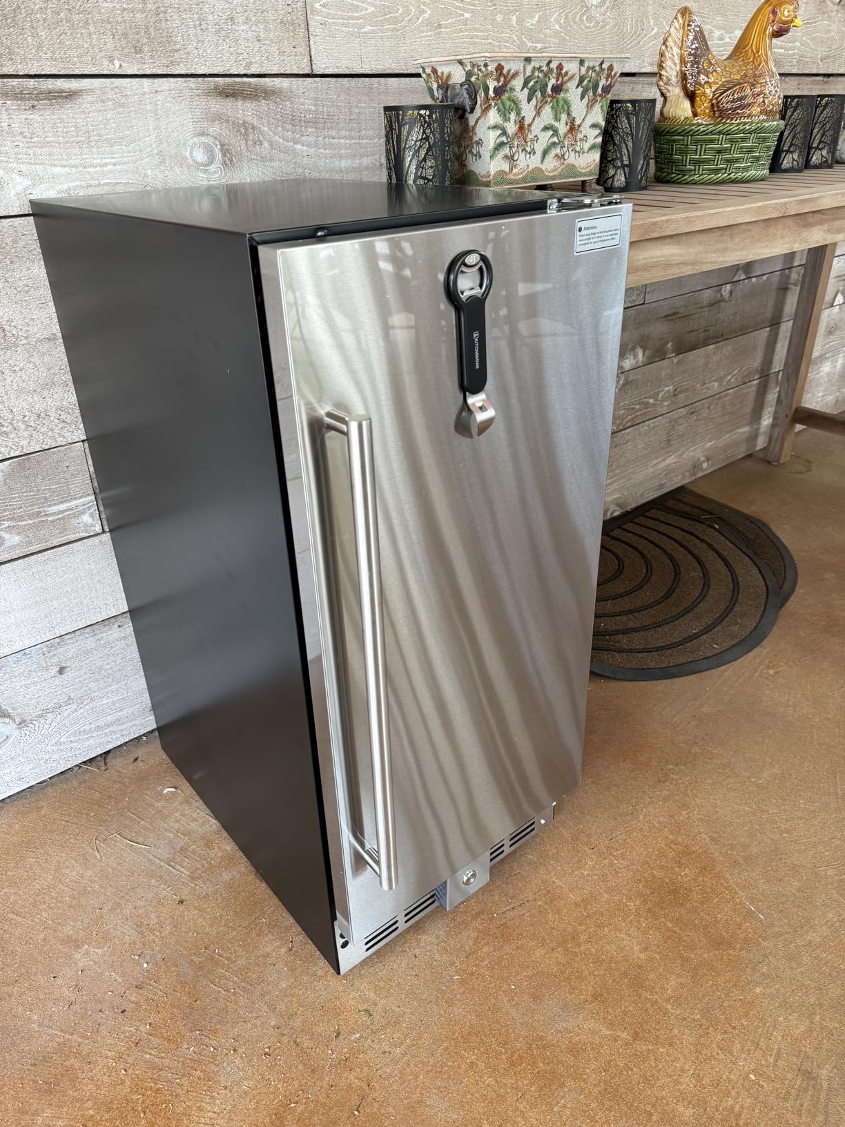EUHOMY Beverage Refrigerator 15 Inch, Under Counter 127 Can Beverage Fridge with Stainless Steel Door, Beverage Cooler Built-in and Undercounter Drink Fridge - Soda Cola - Customer Photo 2