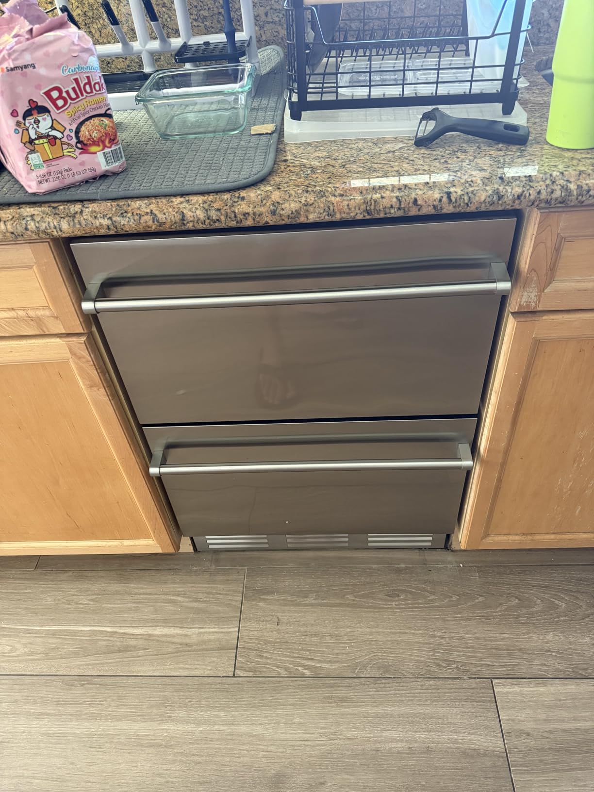 EUHOMY 24 Inch Under Counter Double Drawer Fridge, Weather Proof Stainless Steel Outdoor Beverage Refrigerator for Patio, Built-in Beverage Fridge for Home & Commercial Use Stainless Steel Silver customer photo 1