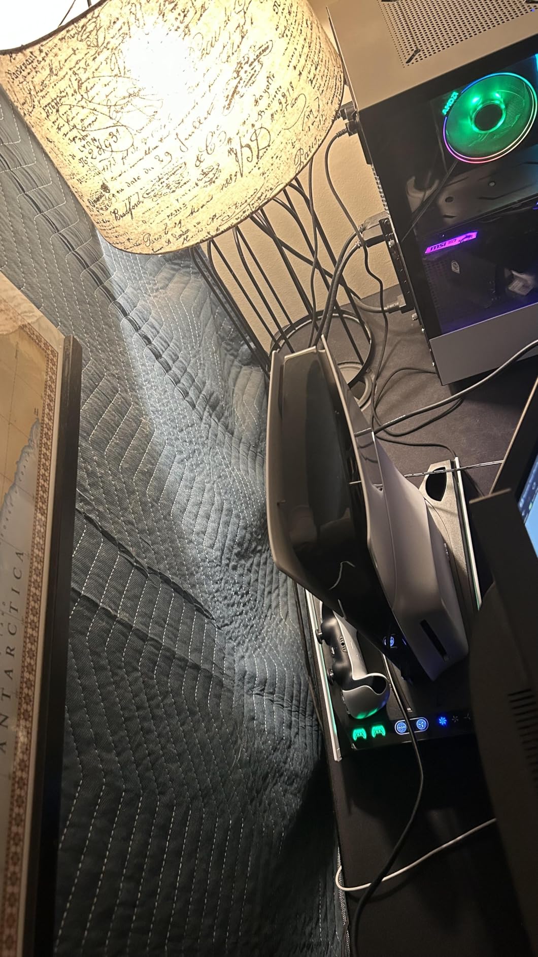 PS5/Slim/Pro Stand for Disc & Digital Console, PS5 Cooling & Charging Station with RGB Ambient Lighting, PS5 Controller Charger Built-in 3 Level Fan, PS5/Slim/Pro Accessories for PlayStation 5 Case - Customer Photo 1